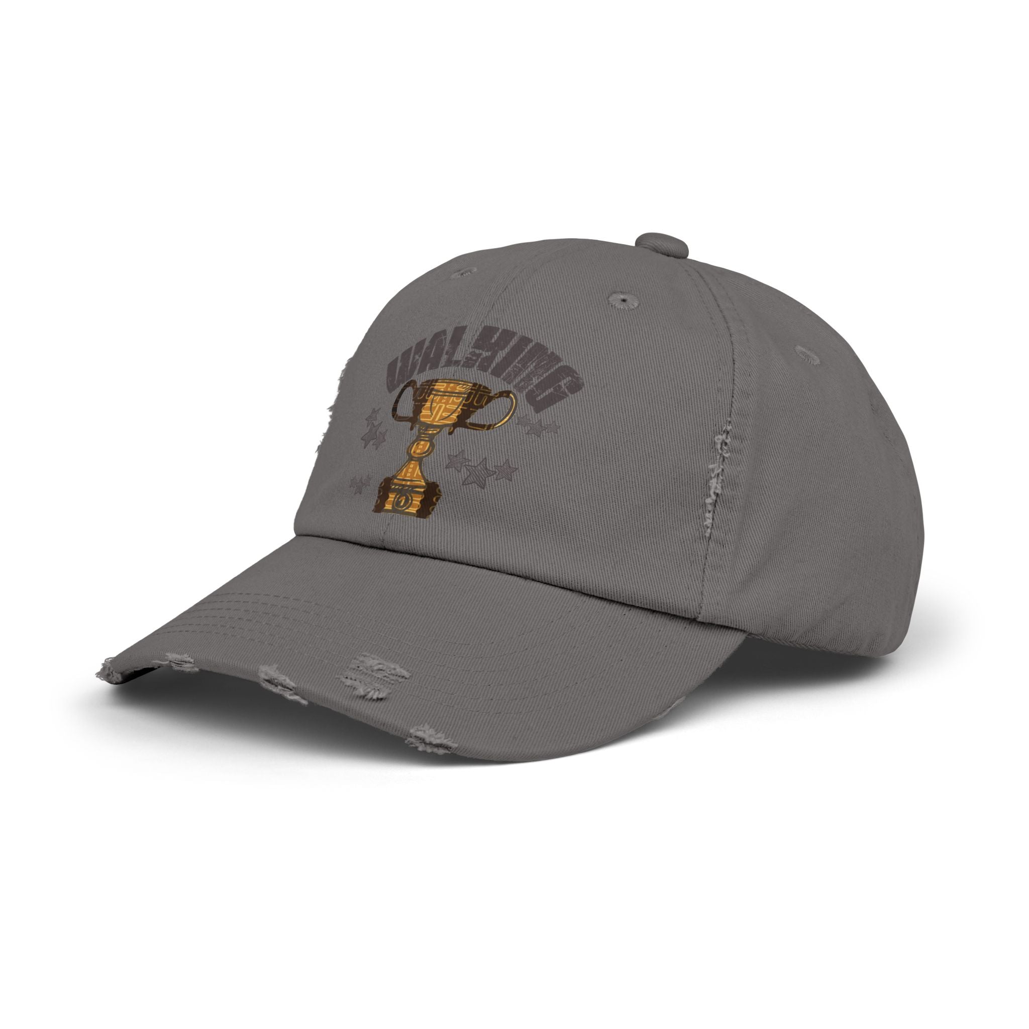 Walking Trophy Cap | Distressed Baseball Hat, Winner Cup Design