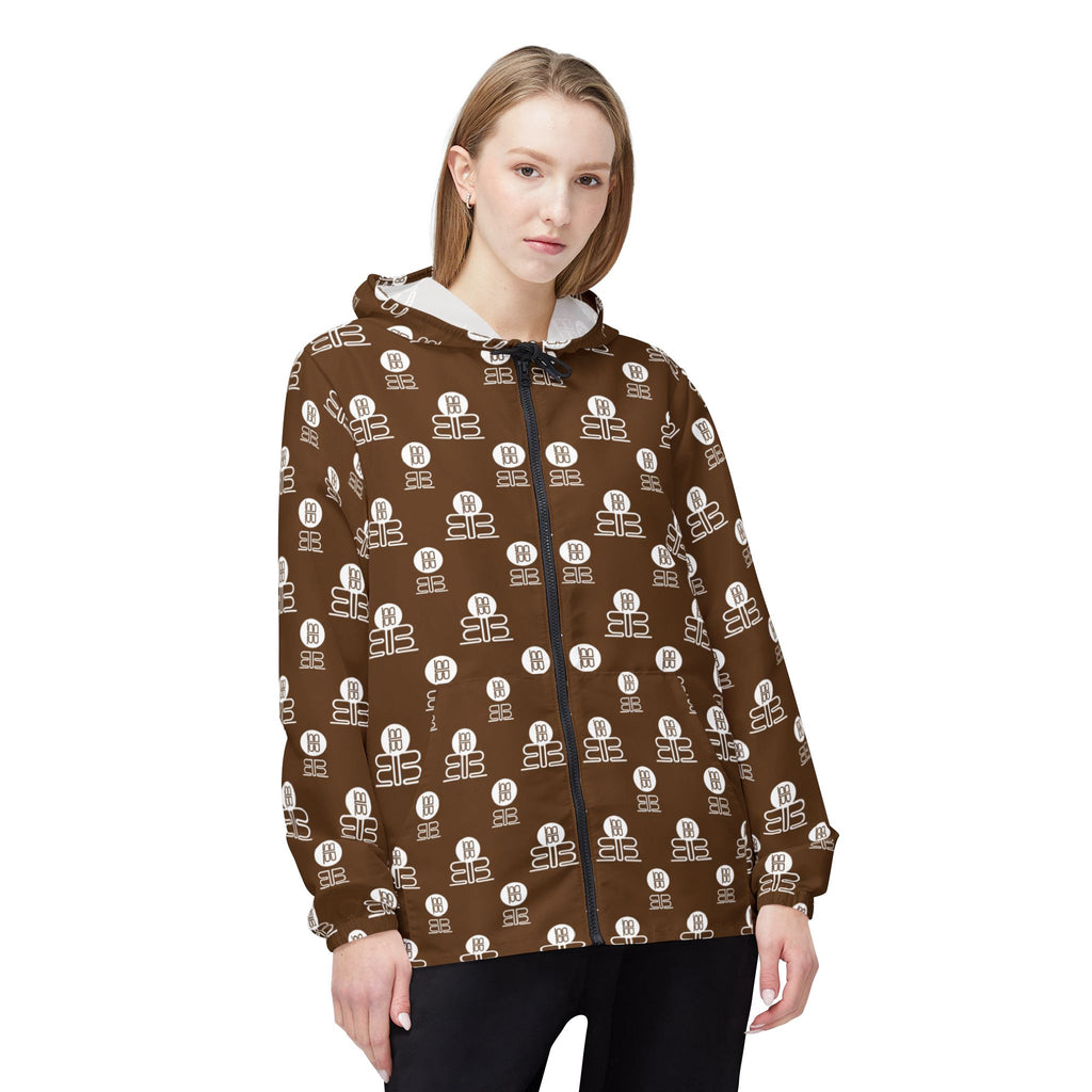 Badblood Signature Geometric Monogram Windbreaker |Brown
