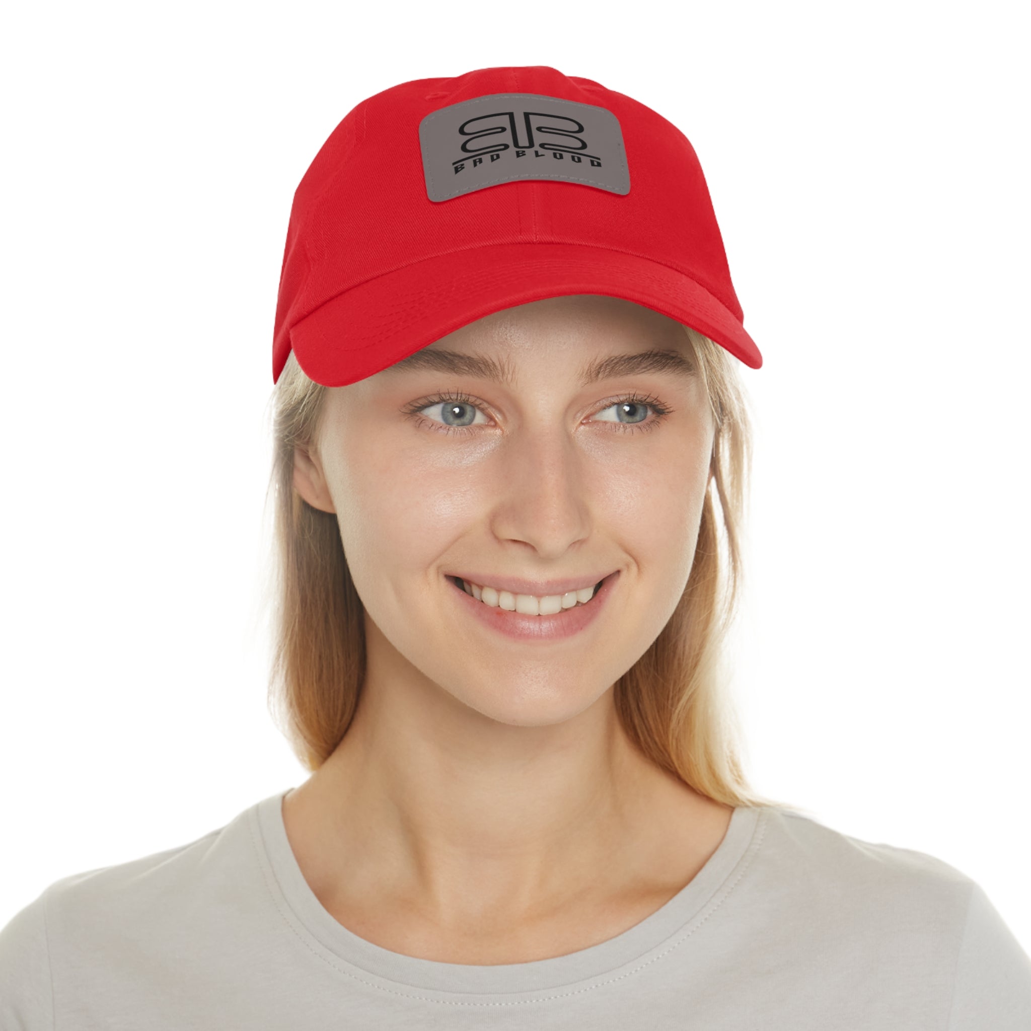Leather Patch Dad Hat – Minimalist Monogram Baseball Cap