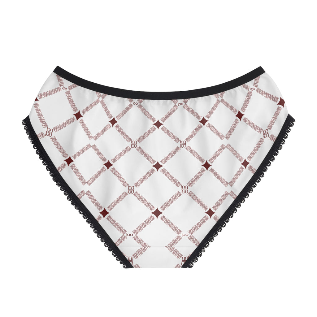 Women’s Briefs — Rose Gold Lattice Lace-Trim Panties
