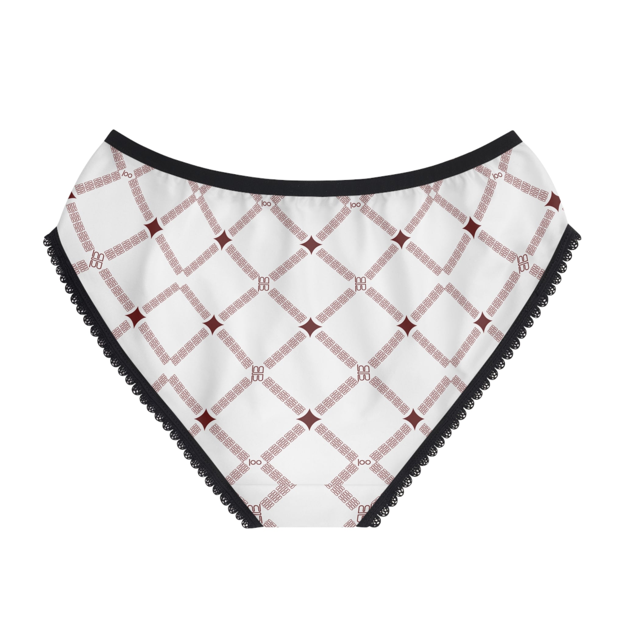 Women’s Briefs — Rose Gold Lattice Lace-Trim Panties