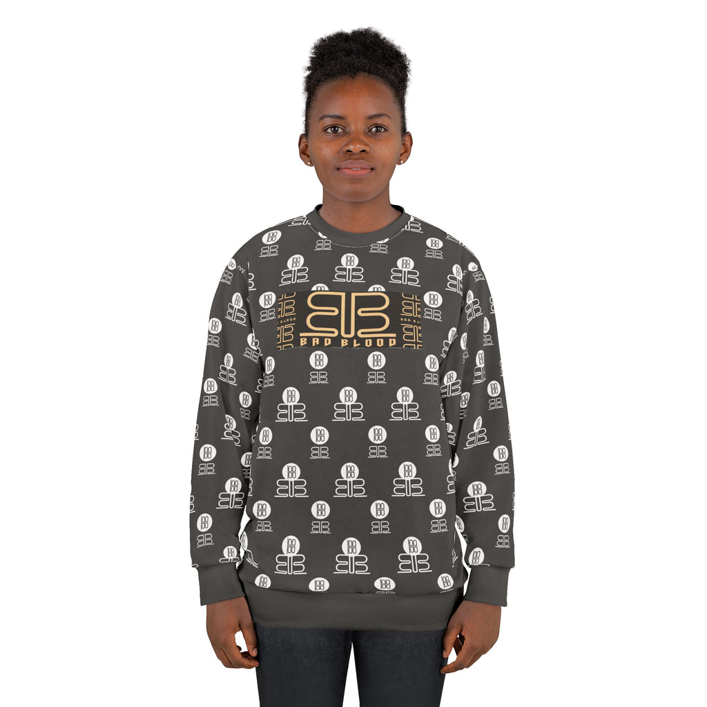 BadBlood Logo Sweatshirt — Patterned Branded Crewneck
