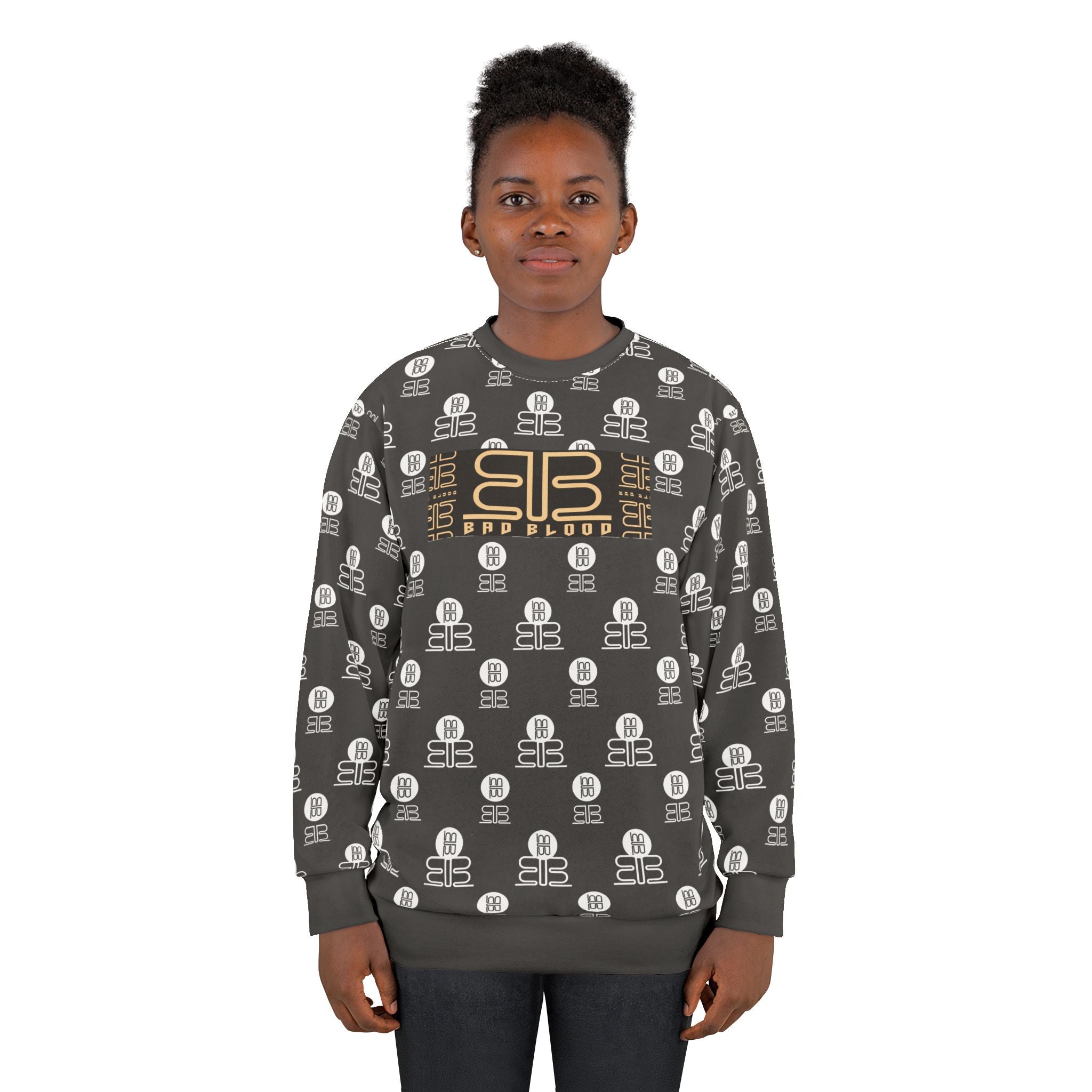 BadBlood Logo Sweatshirt — Patterned Branded Crewneck