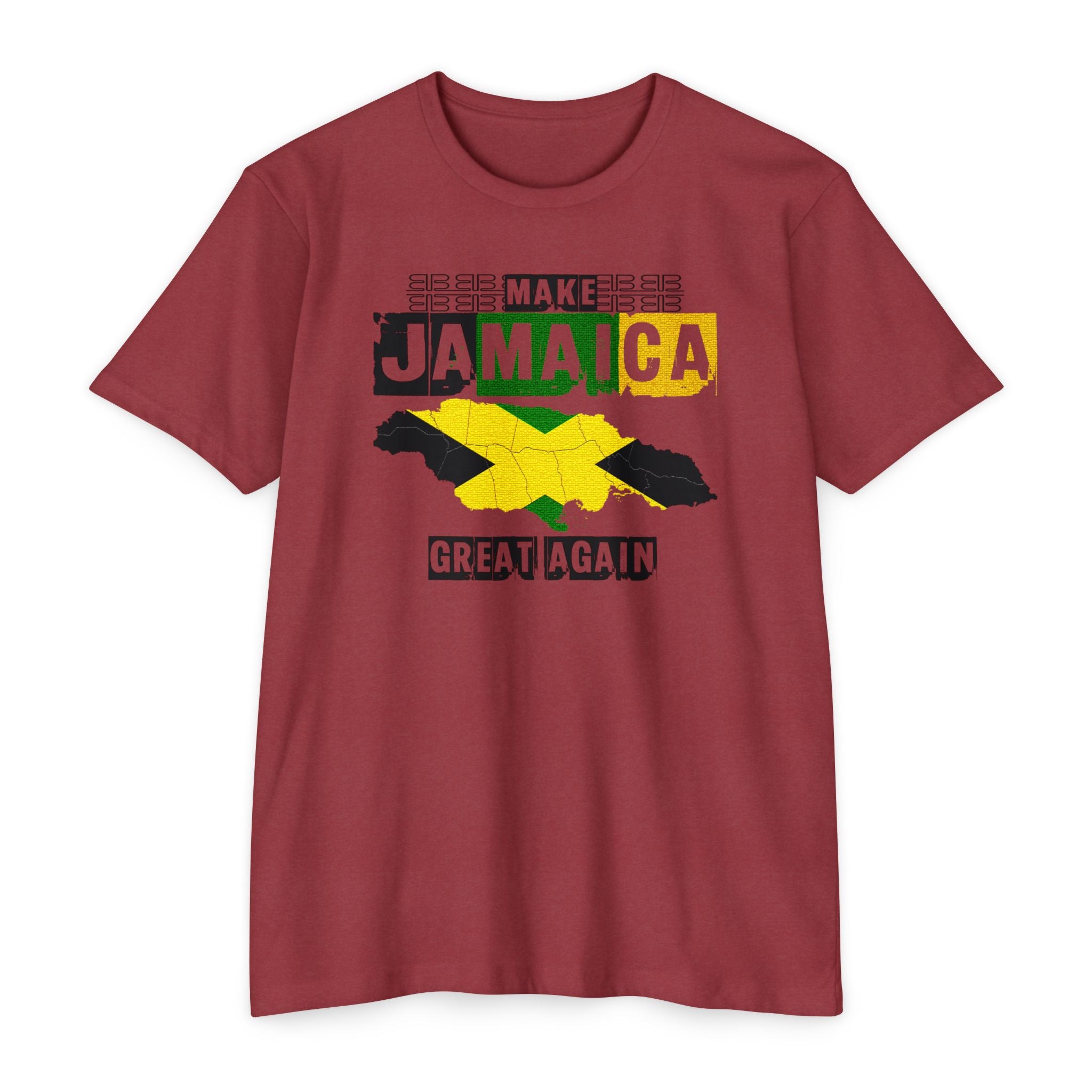 Make Jamaica Great Again T-shirt | Jamaican Flag Map Distressed