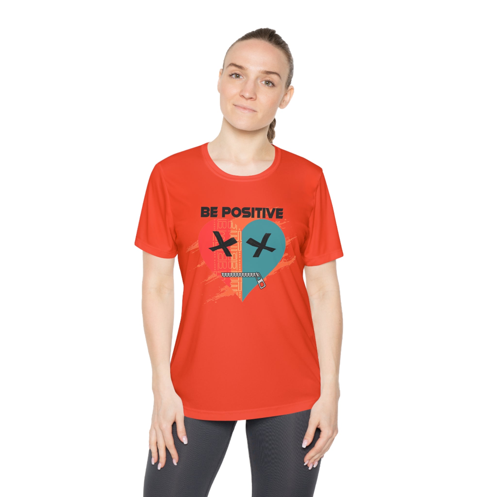 Be Positive Broken Heart graphic tee | Ladies Competitor Tee