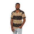 Men's Shirt — Retro Brown Checkerboard Logo Print