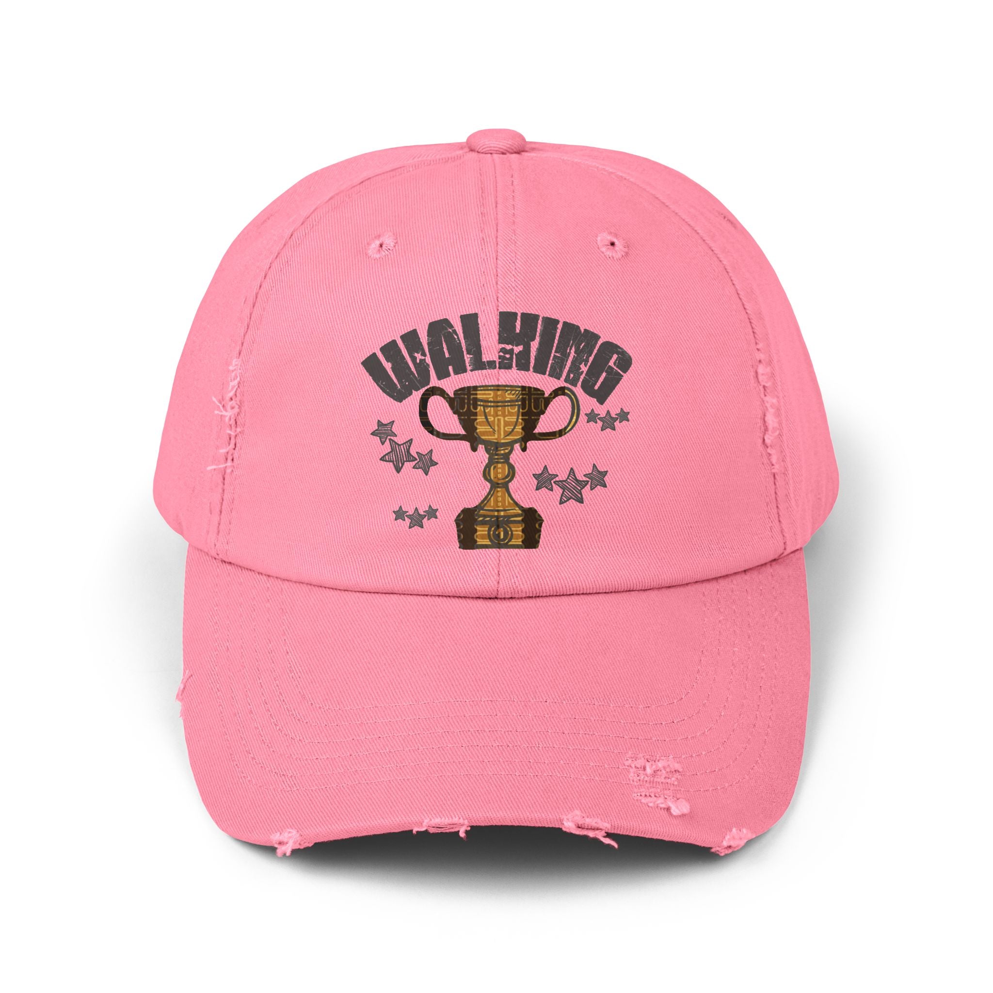 Walking Trophy Cap | Distressed Baseball Hat, Winner Cup Design