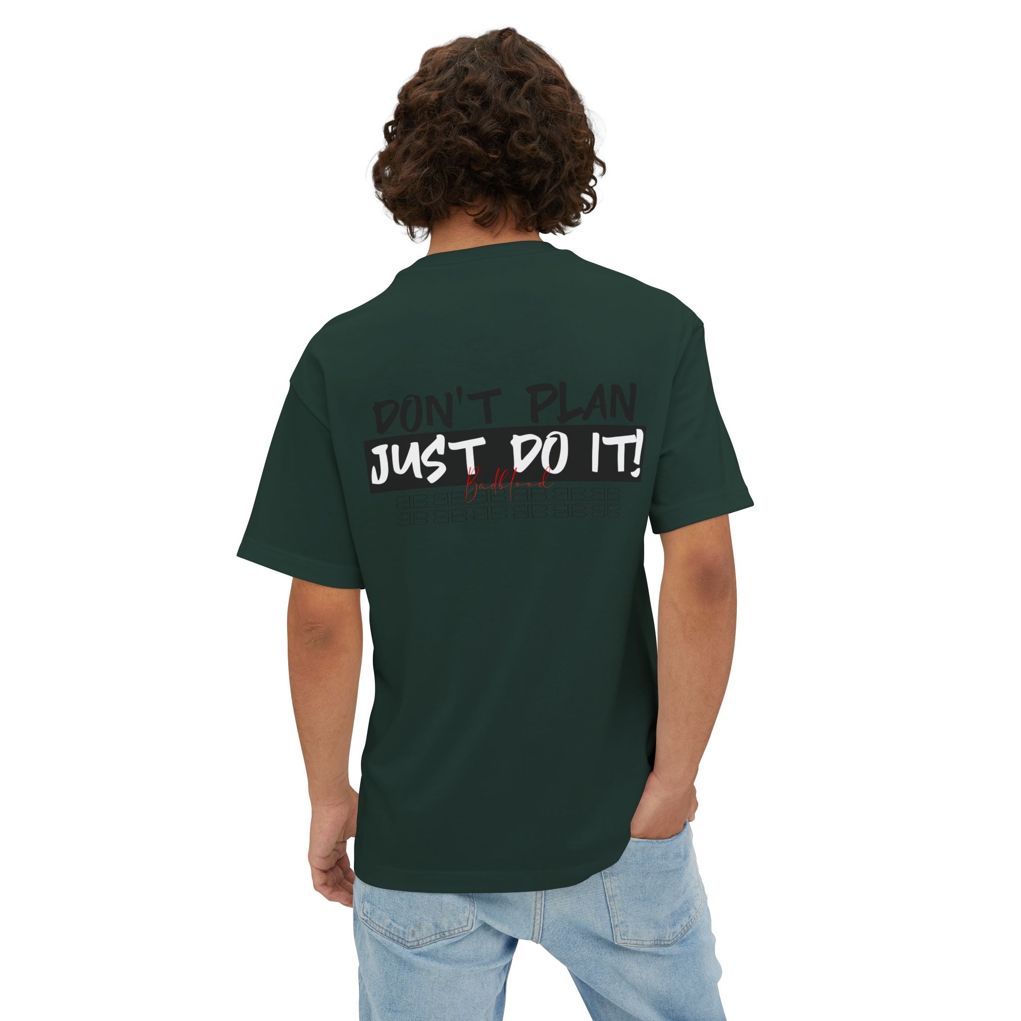 Motivational Graphic Tee — “Don’t Plan, Just Do It!” Oversized Boxy T-Shirt