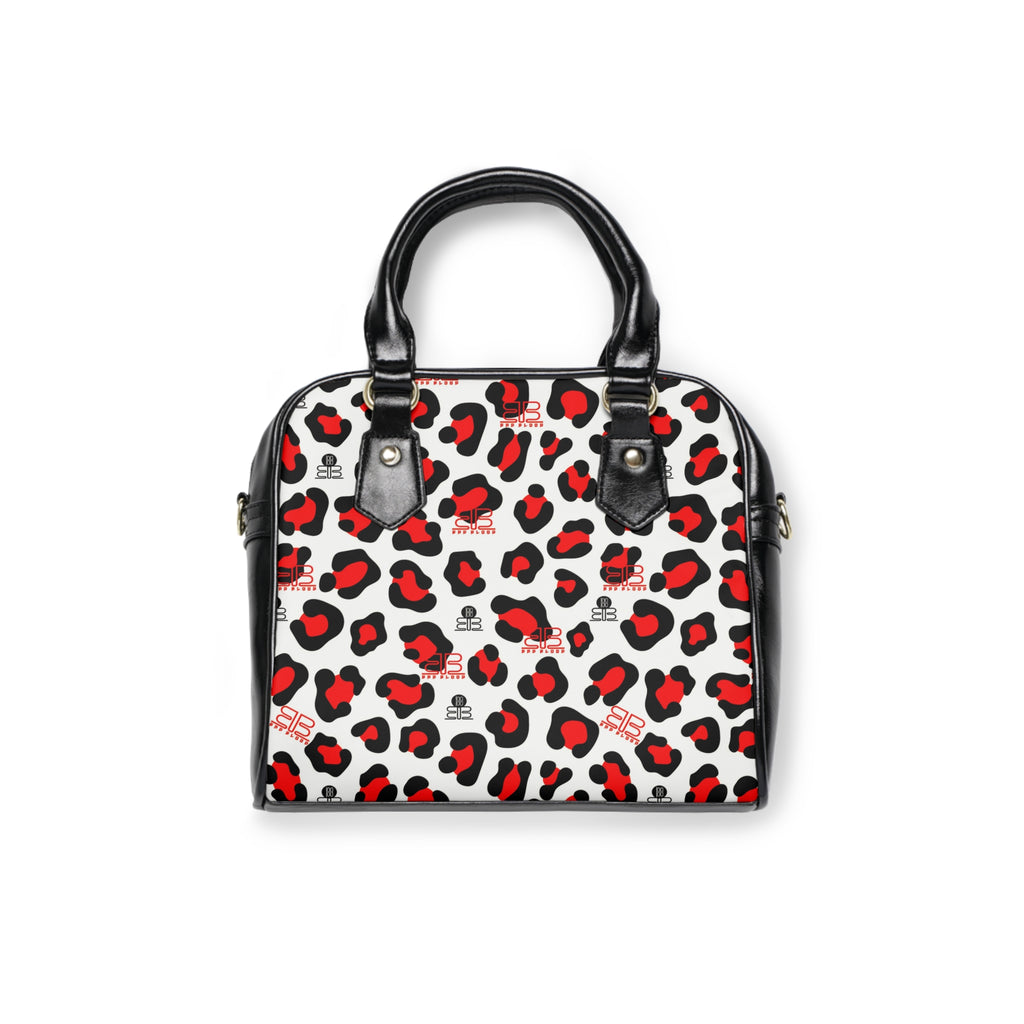 Red and Black Leopard Print Shoulder Handbag | Animal Print Pattern