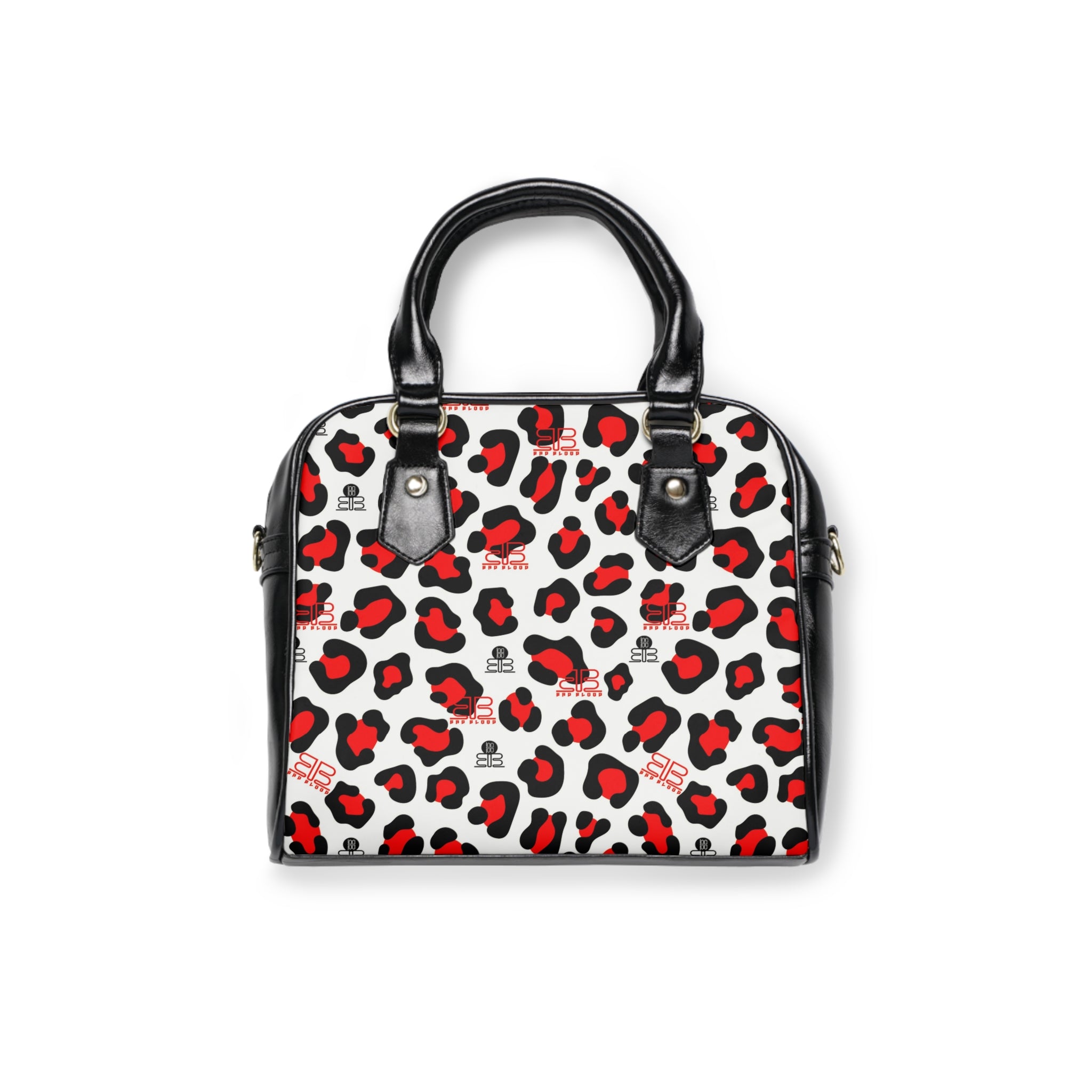 Red and Black Leopard Print Shoulder Handbag | Animal Print Pattern