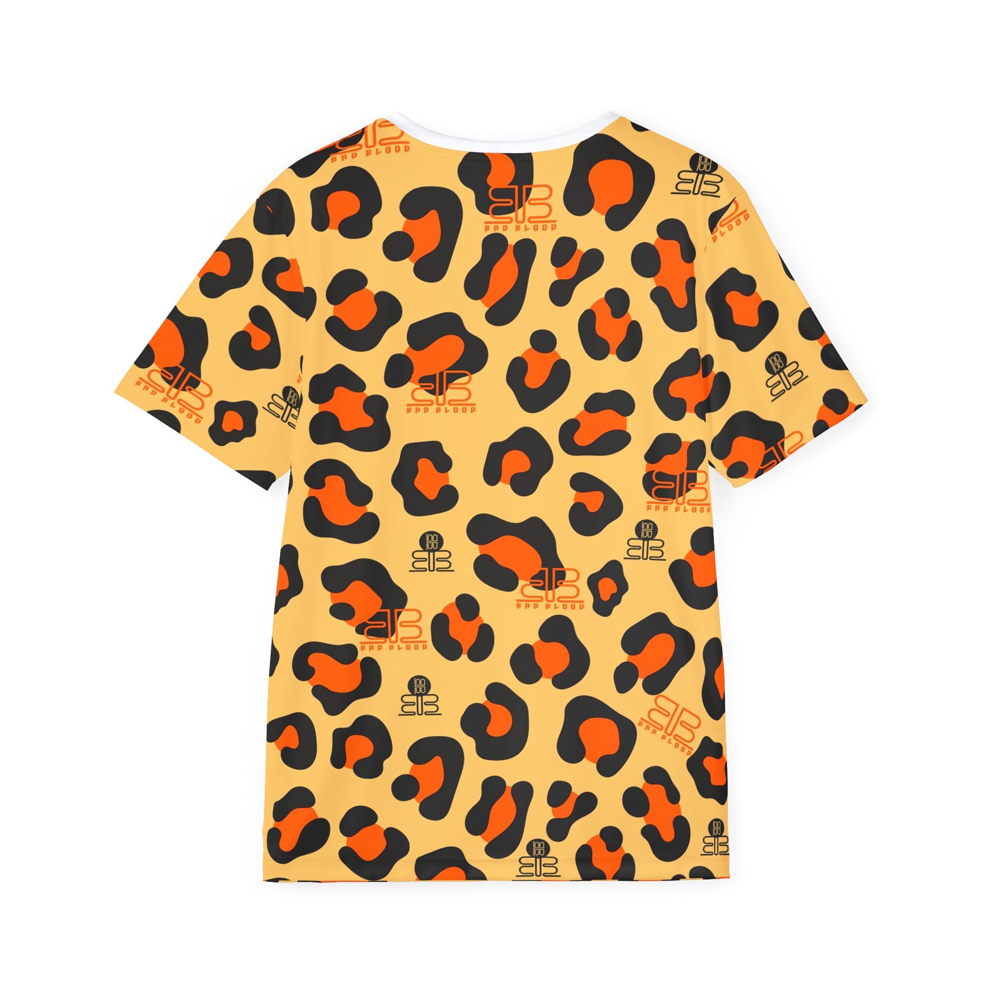 Orange Black Leopard Print Jersey | All-Over Print Shirt