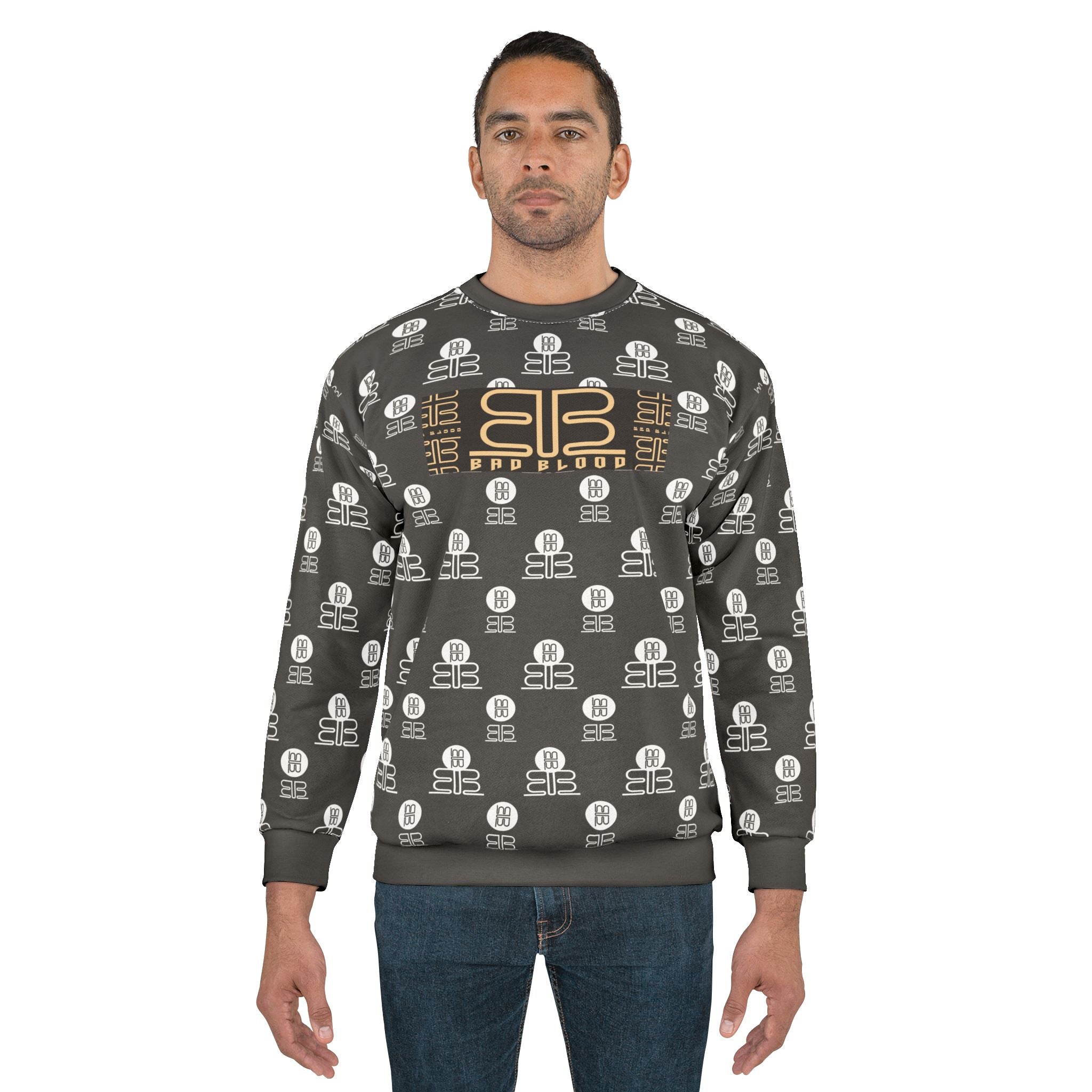 BadBlood Logo Sweatshirt — Patterned Branded Crewneck