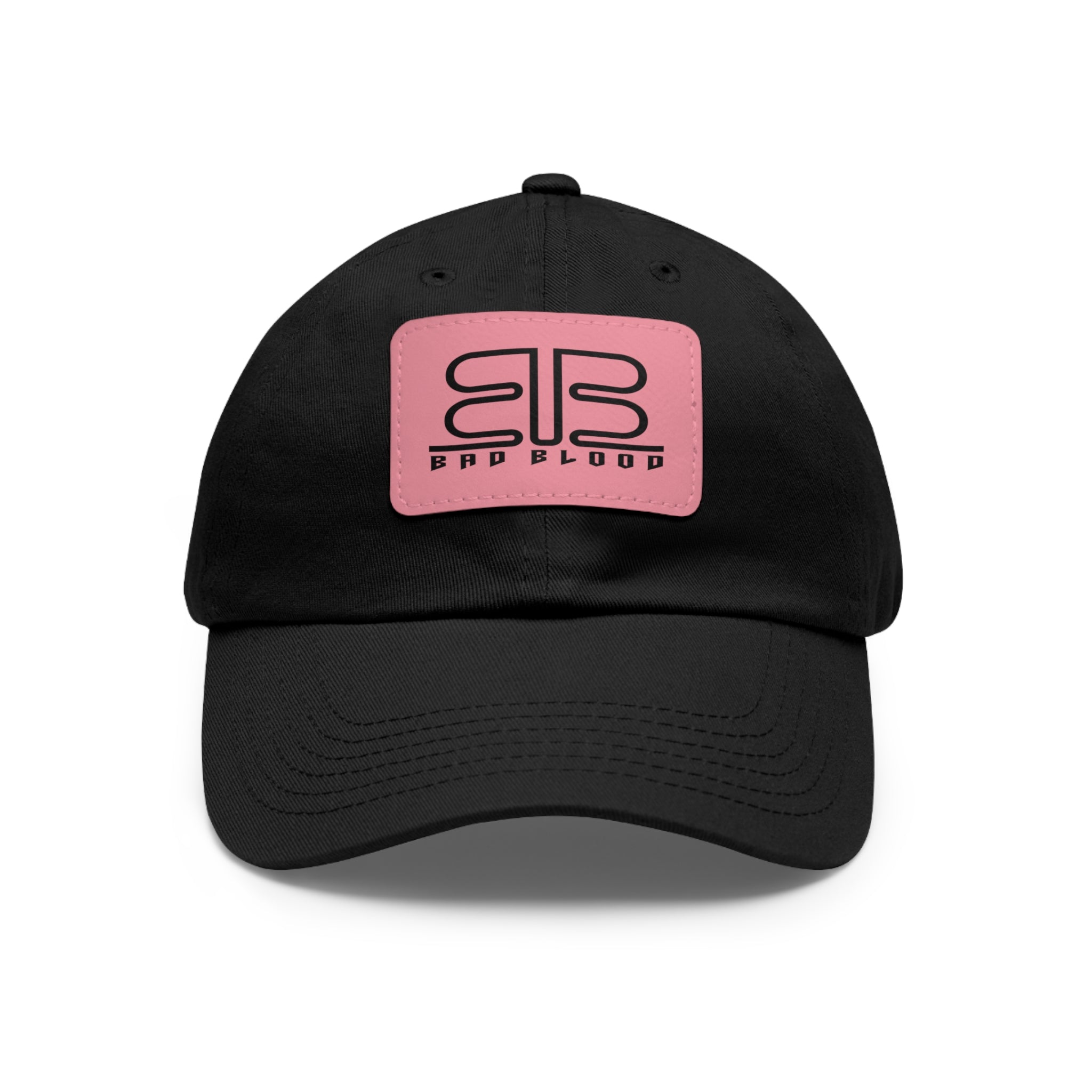 Leather Patch Dad Hat – Minimalist Monogram Baseball Cap
