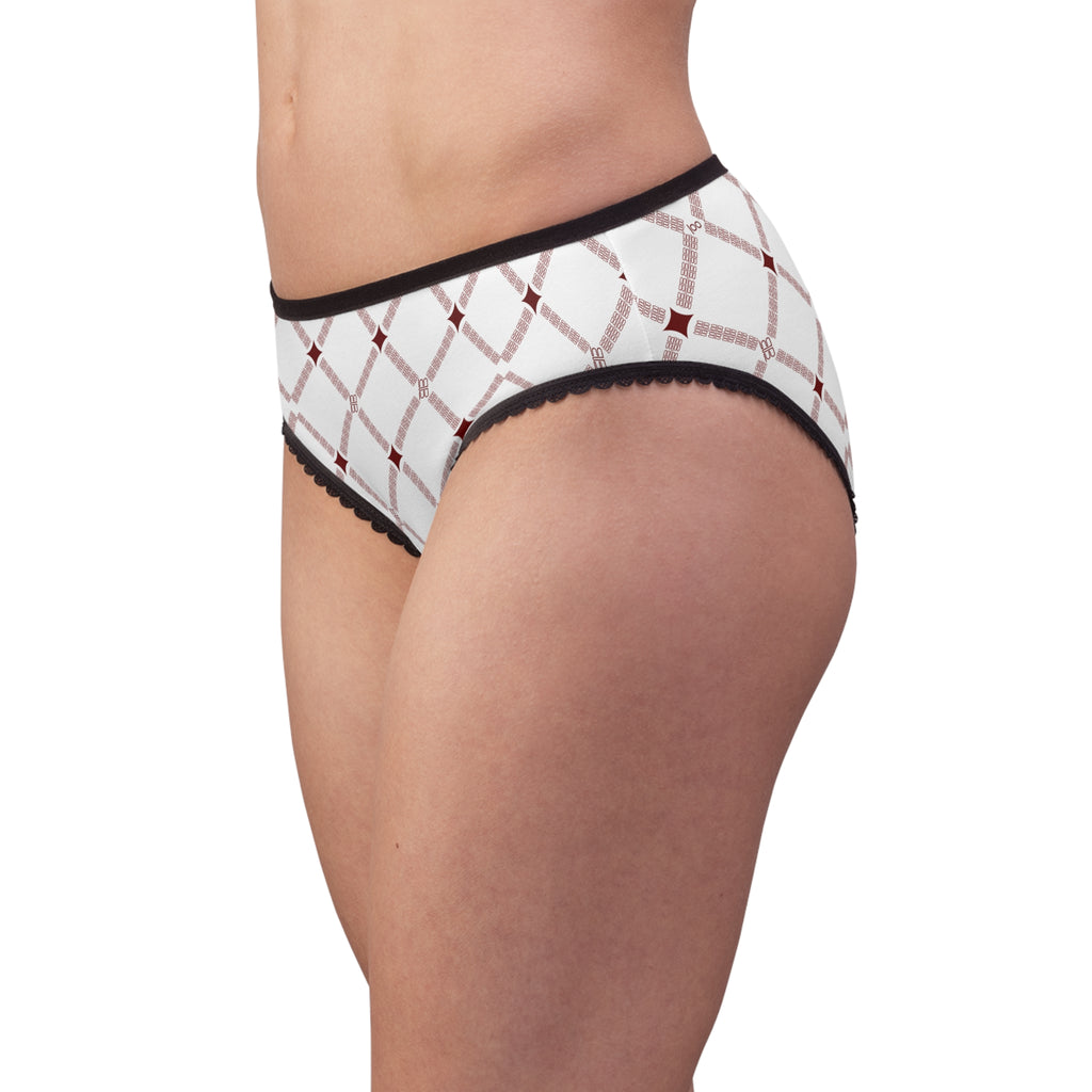 Women’s Briefs — Rose Gold Lattice Lace-Trim Panties