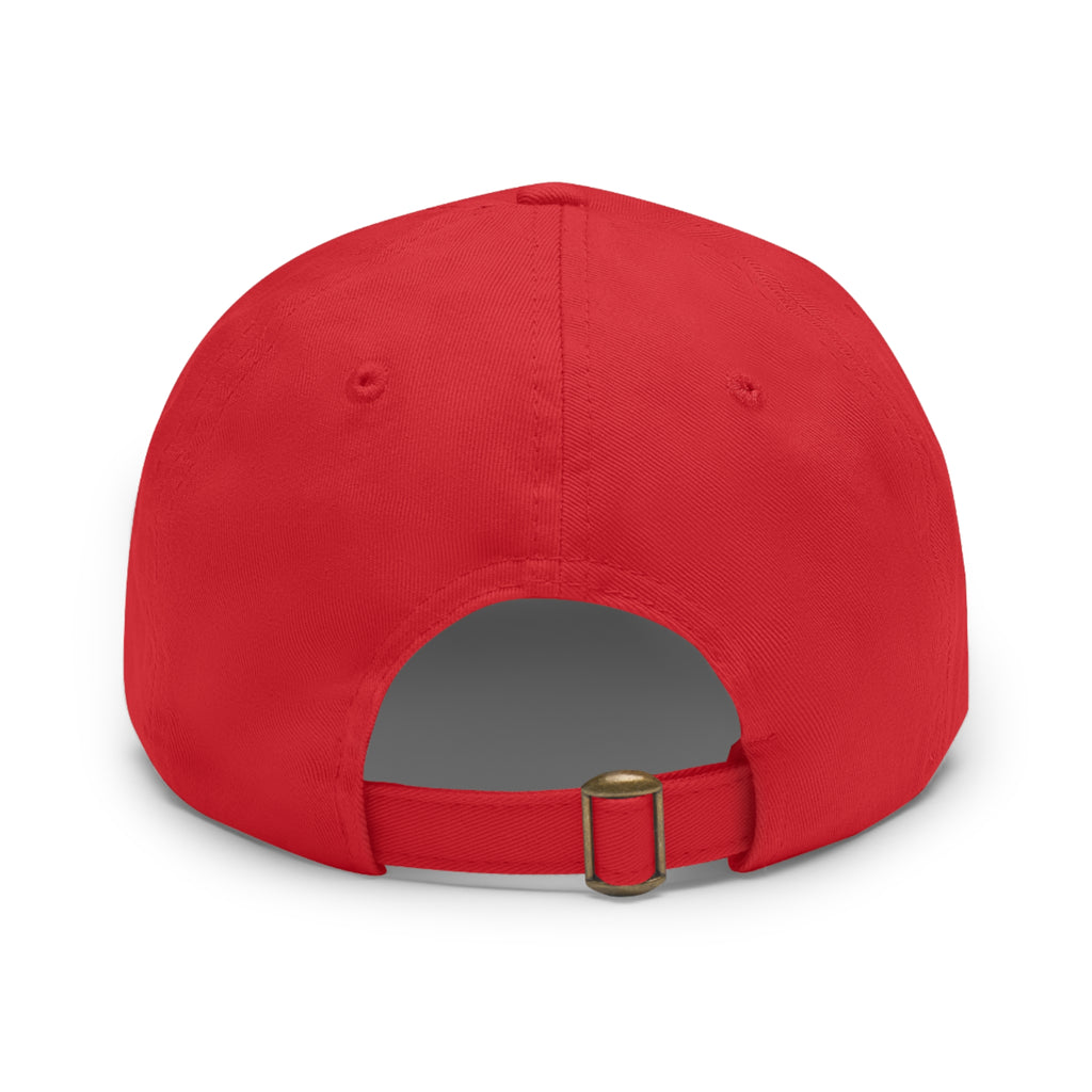 Leather Patch Dad Hat – Minimalist Monogram Baseball Cap