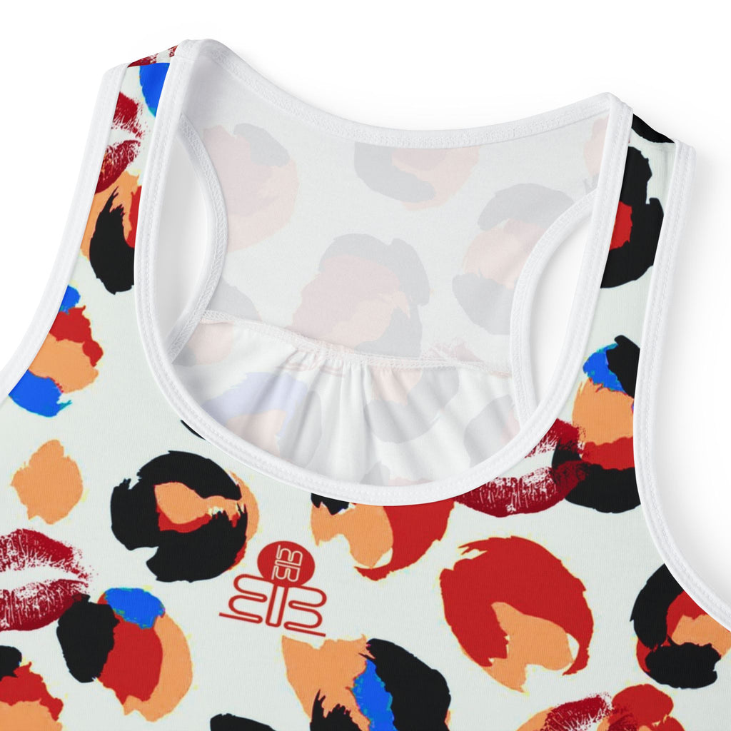 Women's Leopard Kiss Print Tank Top — Colorful Lip