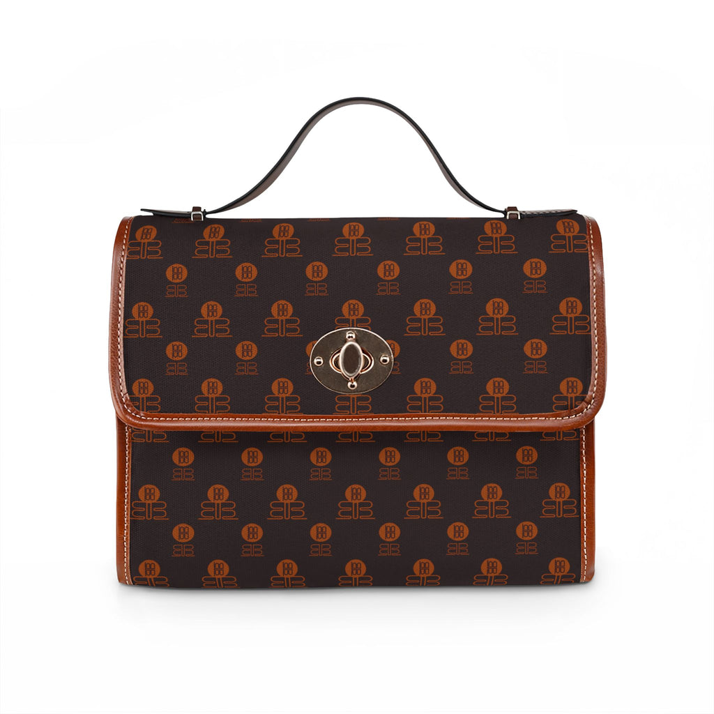Waterproof Canvas Bag - Vintage Brown Monogram Satchel