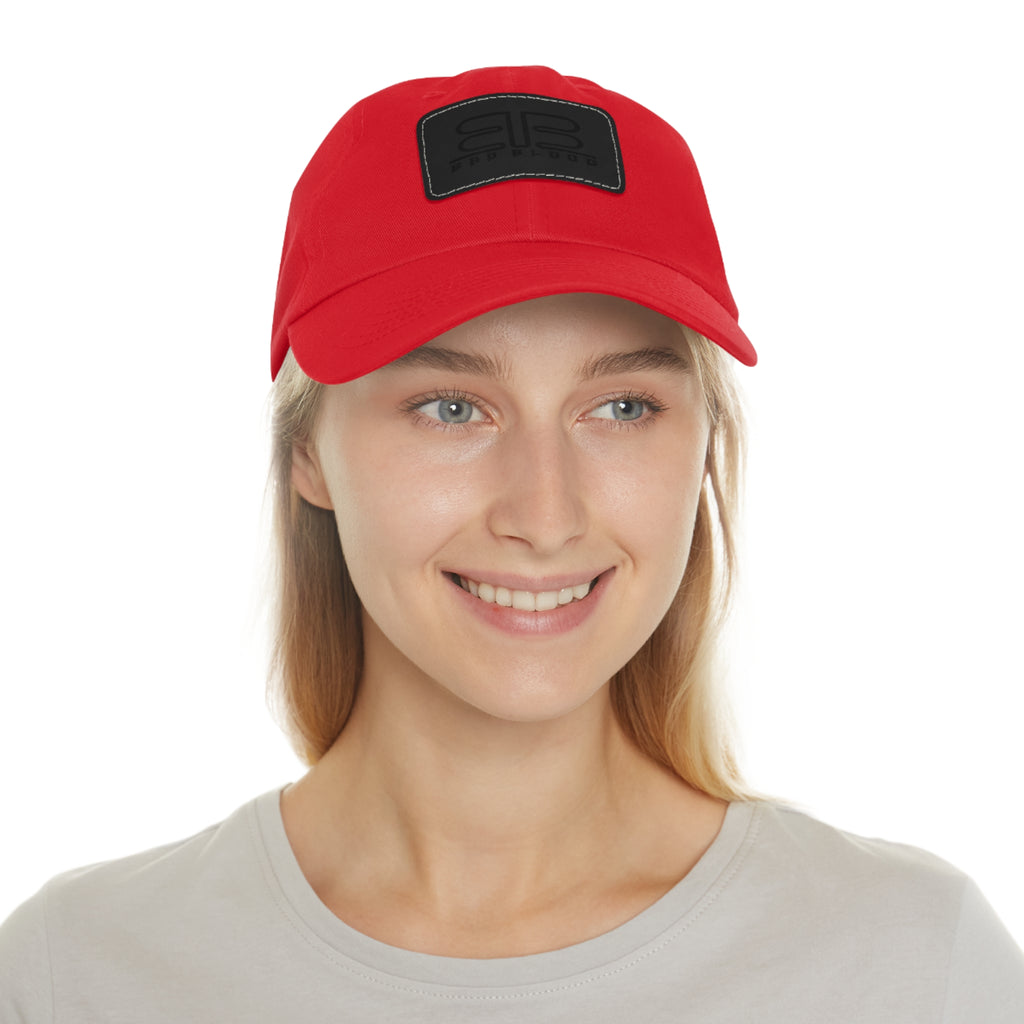Leather Patch Dad Hat – Minimalist Monogram Baseball Cap