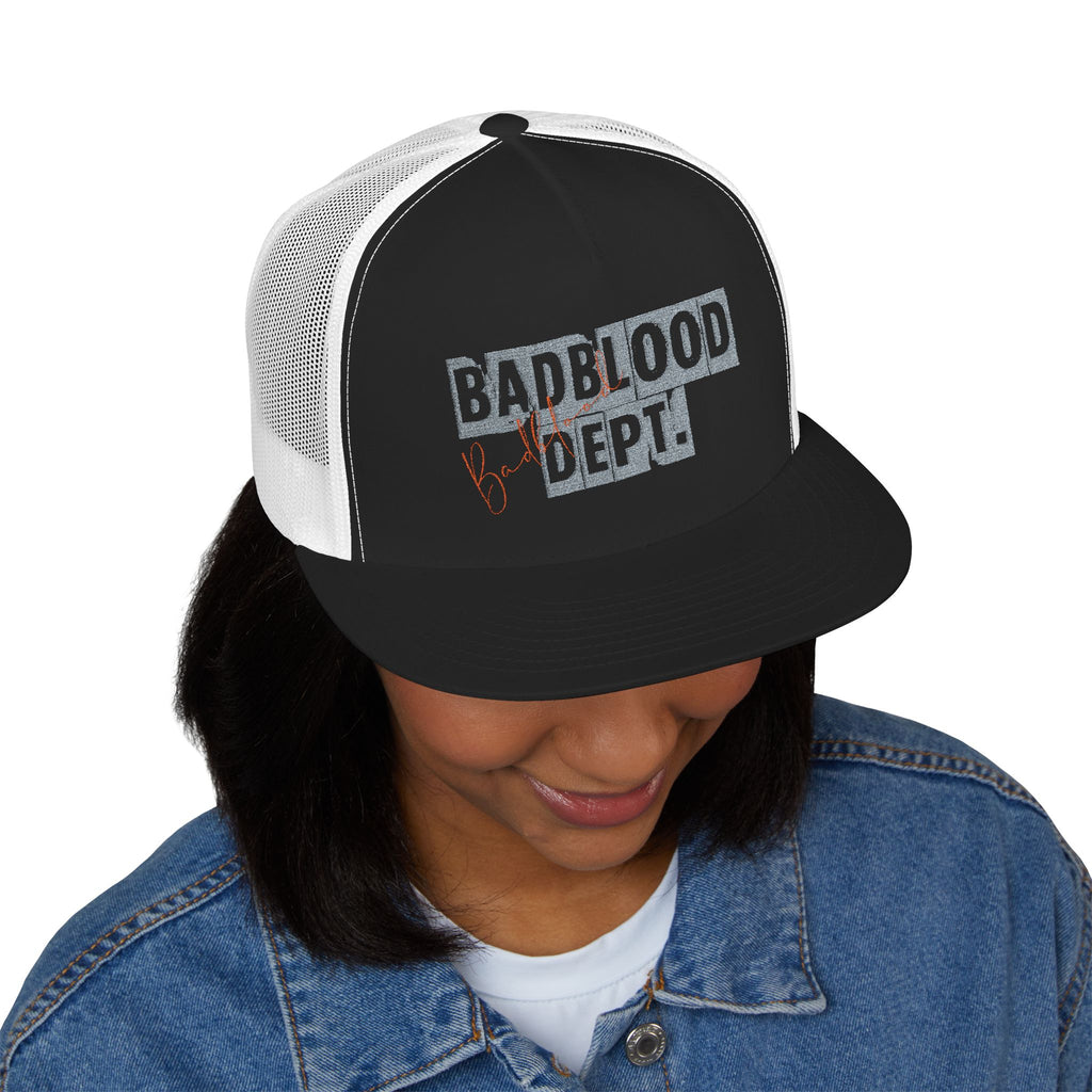 BadBlood Dept Trucker Cap | Embroidered Logo Hat