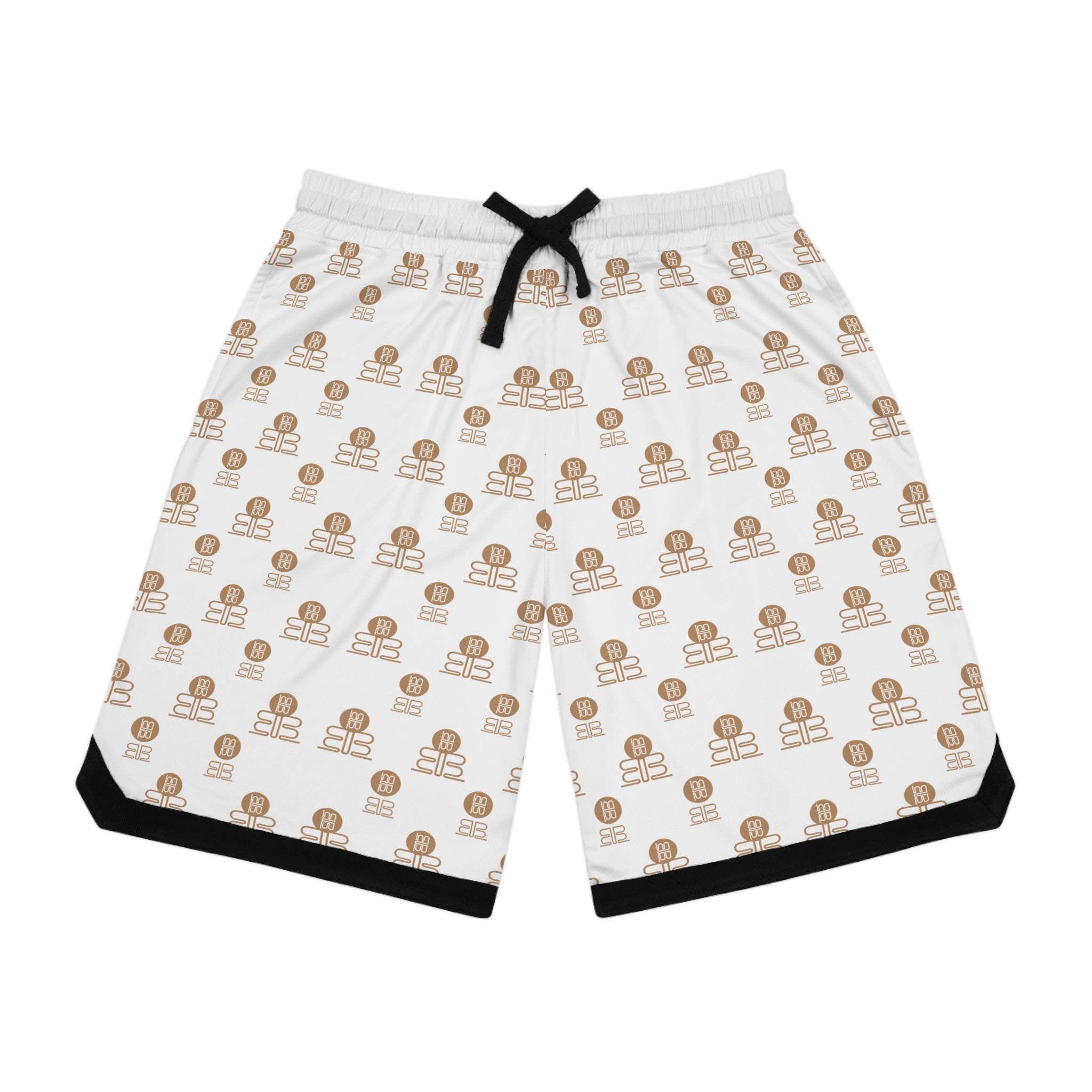 Basketball Pattern Rib Shorts — Athletic Shorts