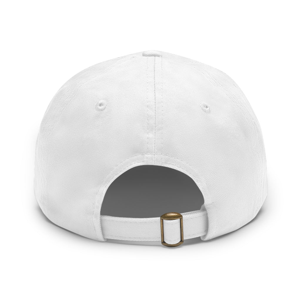 Leather Patch Dad Hat – Minimalist Monogram Baseball Cap