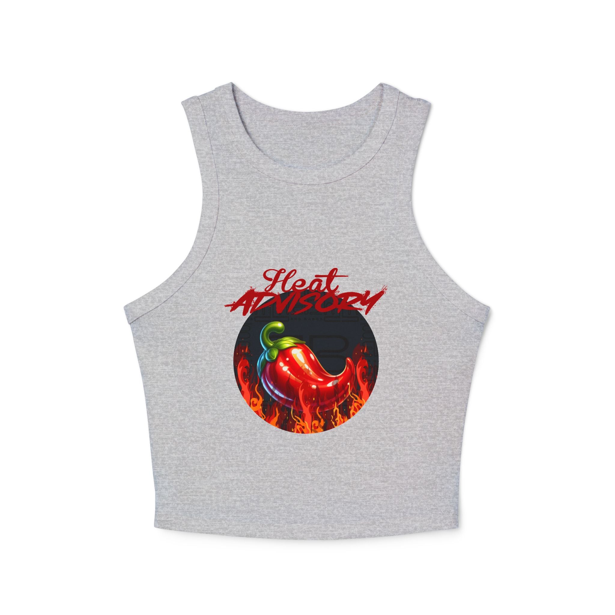 Hot Pepper Racer Tank Top — Fiery Chili Graphic Crop for Women
