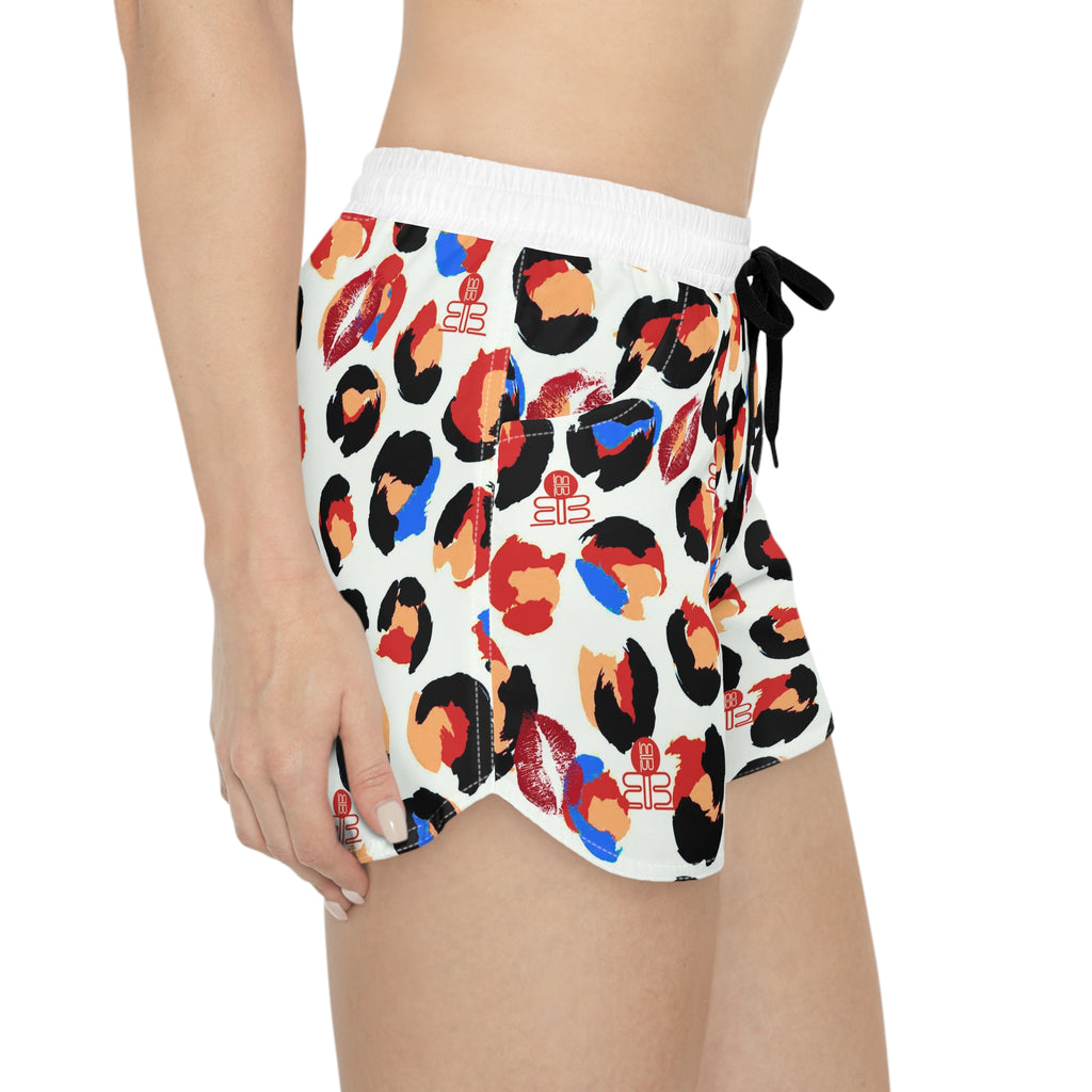 Women's Leopard Kiss Print -Casual Shorts
