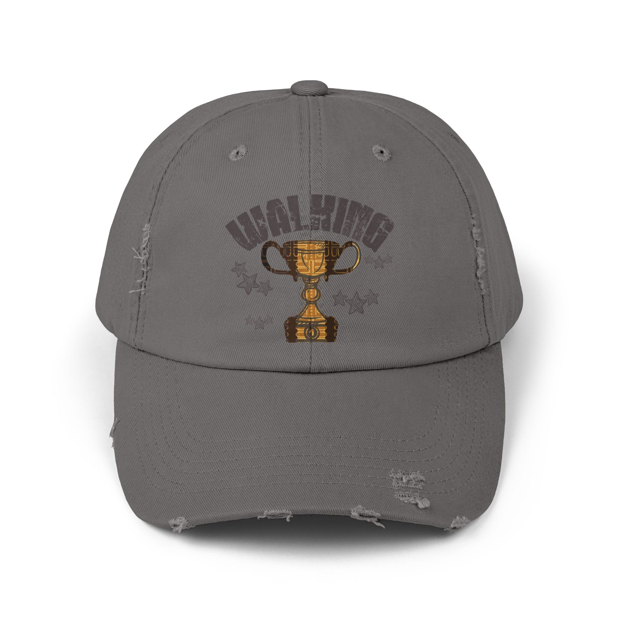 Walking Trophy Cap | Distressed Baseball Hat, Winner Cup Design
