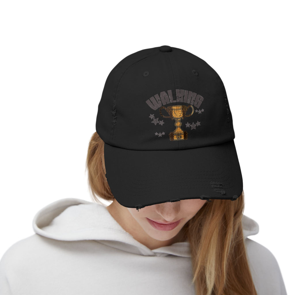Walking Trophy Cap | Distressed Baseball Hat, Winner Cup Design