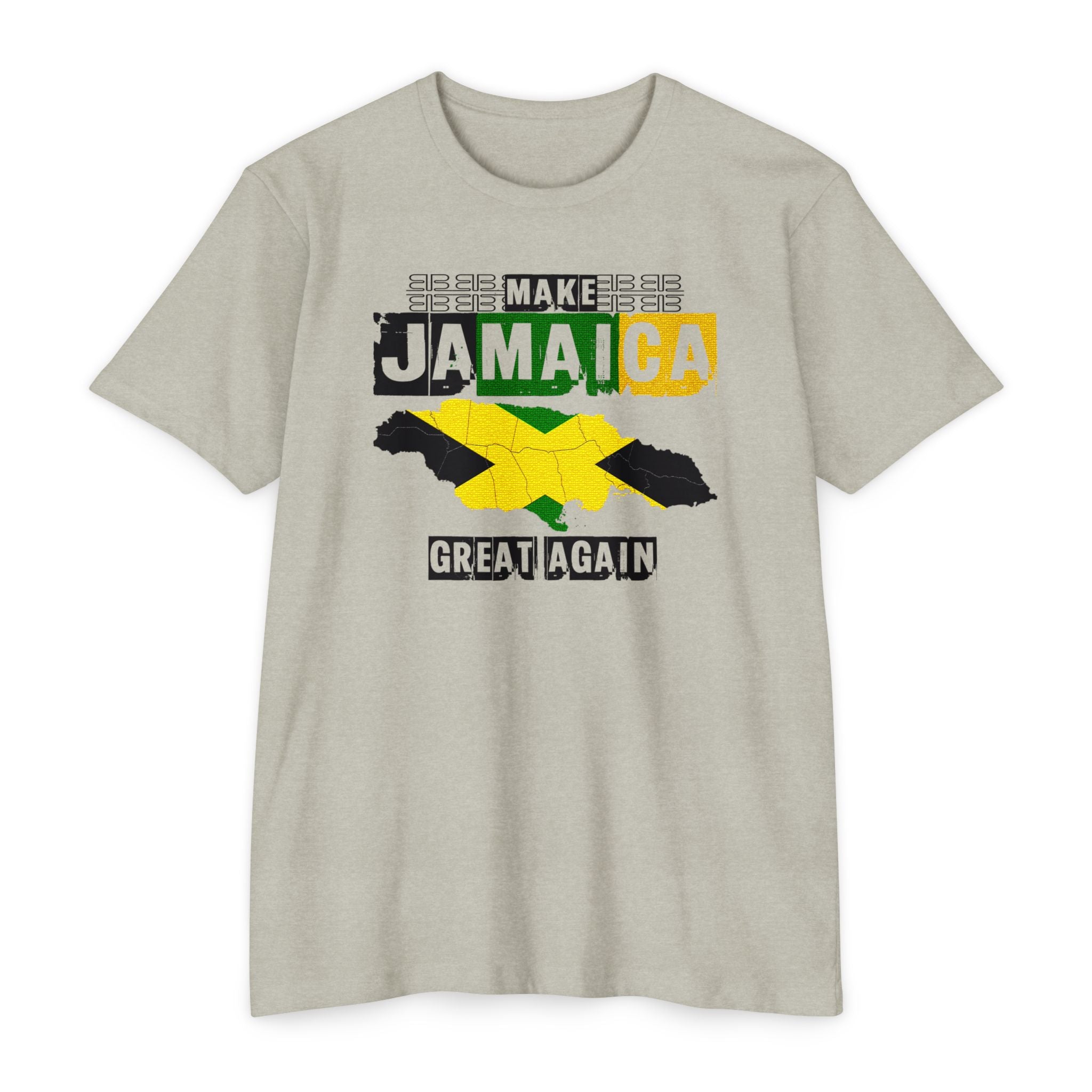 Make Jamaica Great Again T-shirt | Jamaican Flag Map Distressed