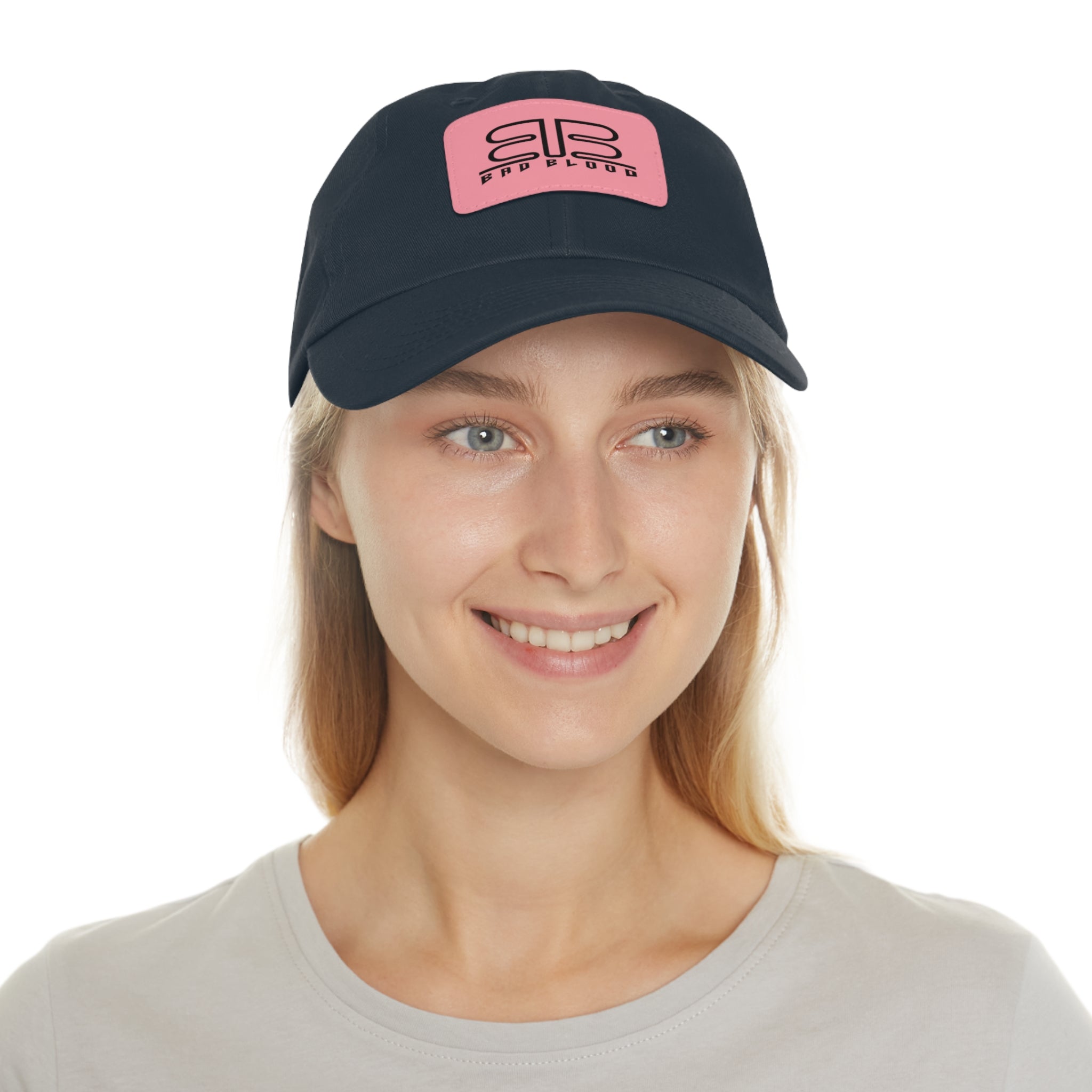 Leather Patch Dad Hat – Minimalist Monogram Baseball Cap