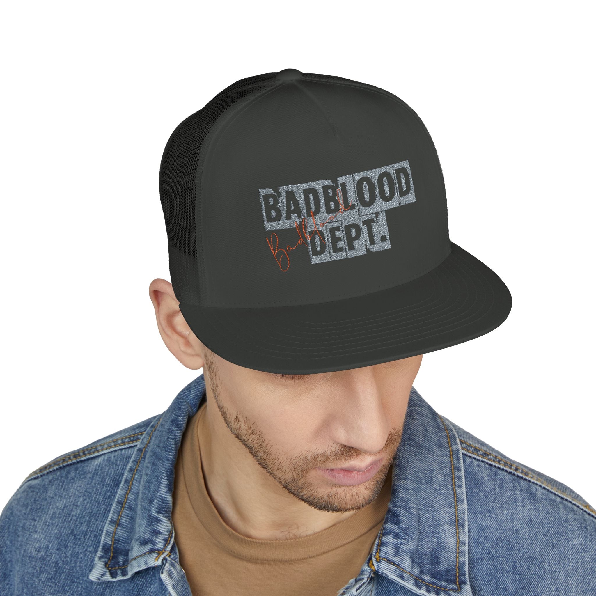 BadBlood Dept Trucker Cap | Embroidered Logo Hat