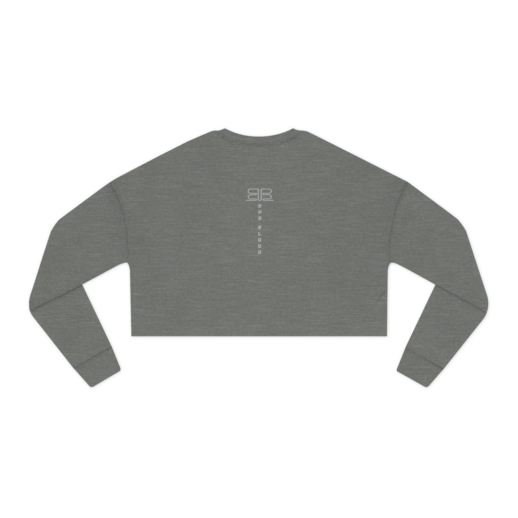 Cropped Sweatshirt — Earthy Camo Plaid Graphic