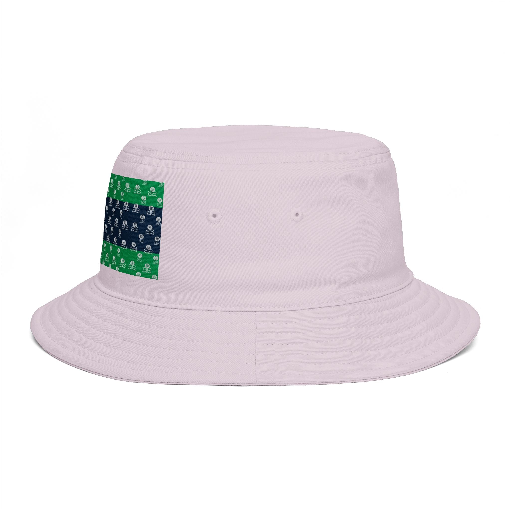 Green & Navy BB Patterned Bucket Hat — Nautical Clover Stripe