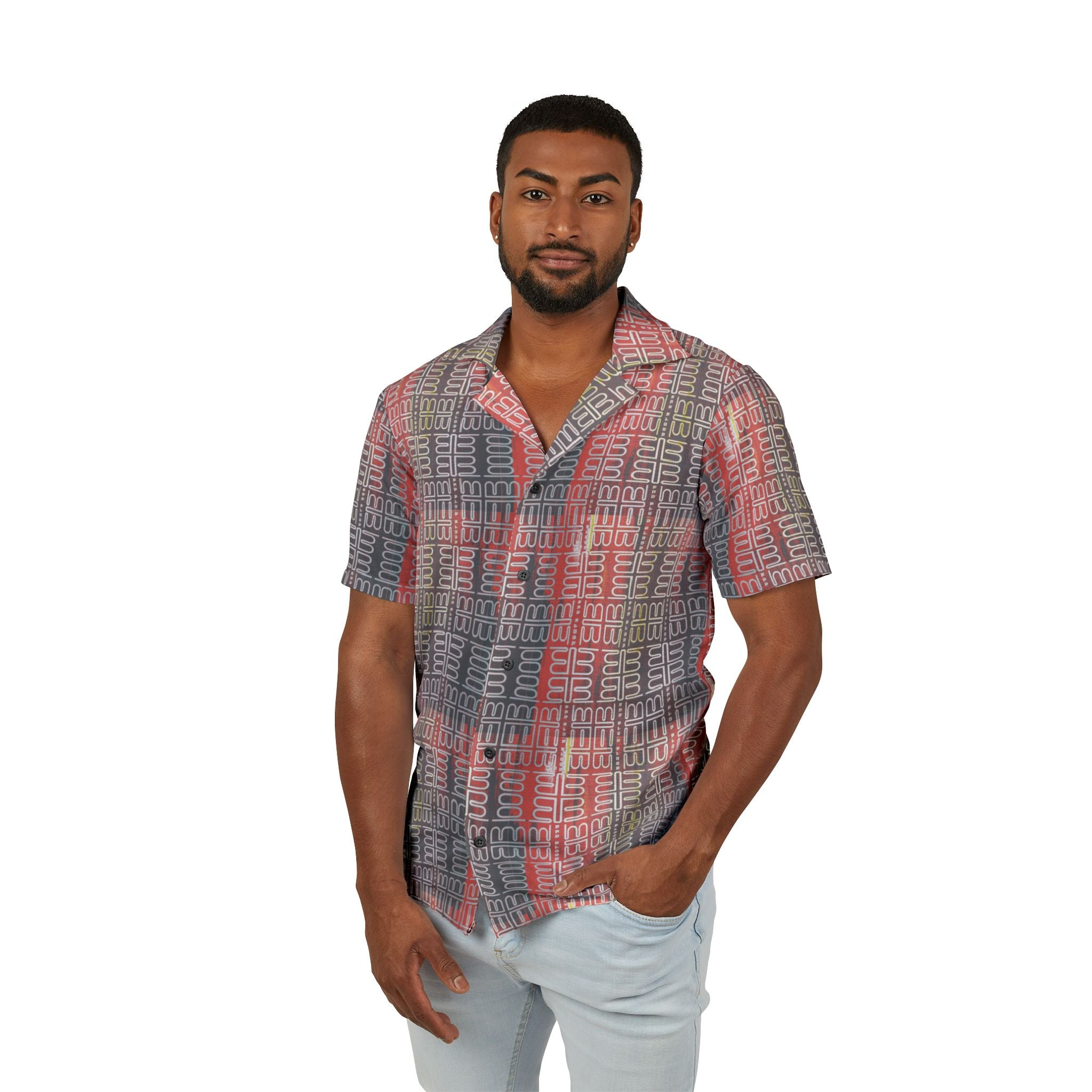 BadBlood Logo Geometric Button-Up Shirt
