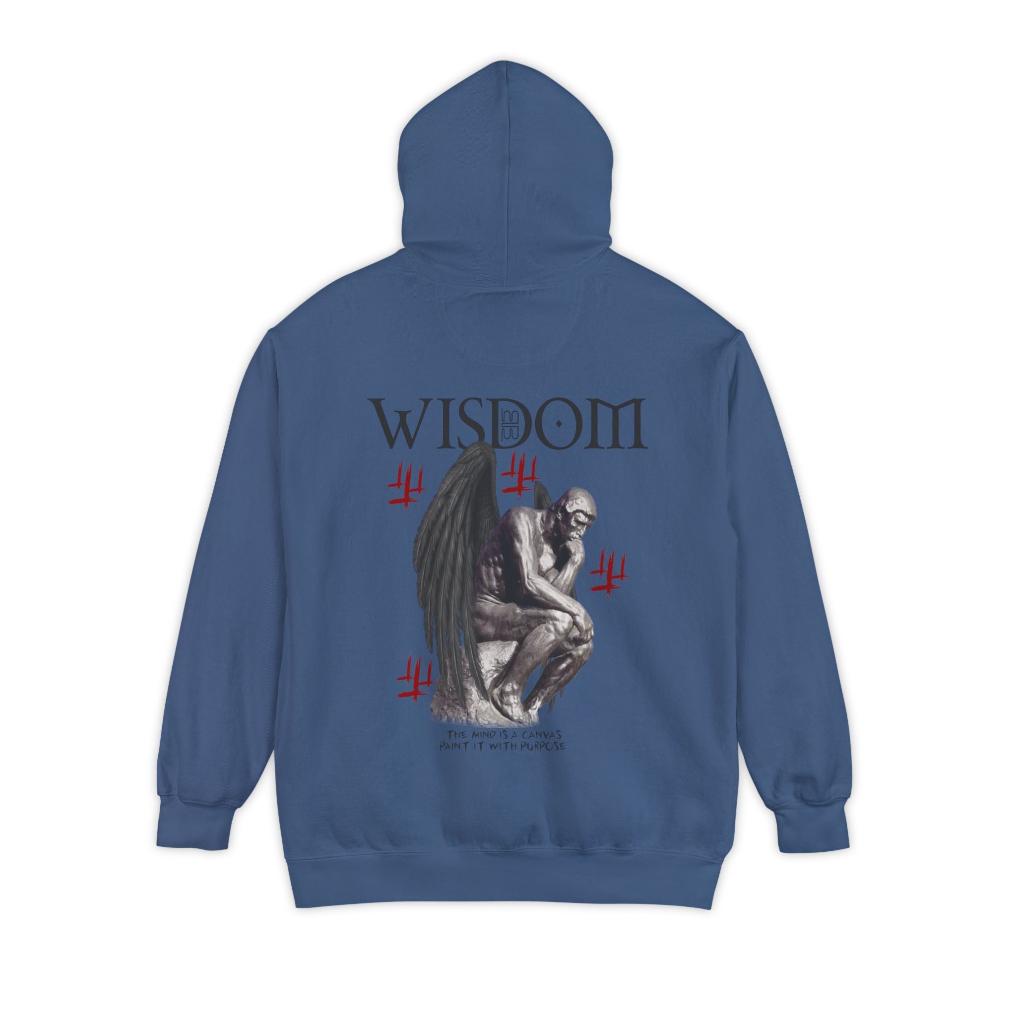 Wisdom angel statue graphic Hoodie | Gothic emblem brushstroke symbol