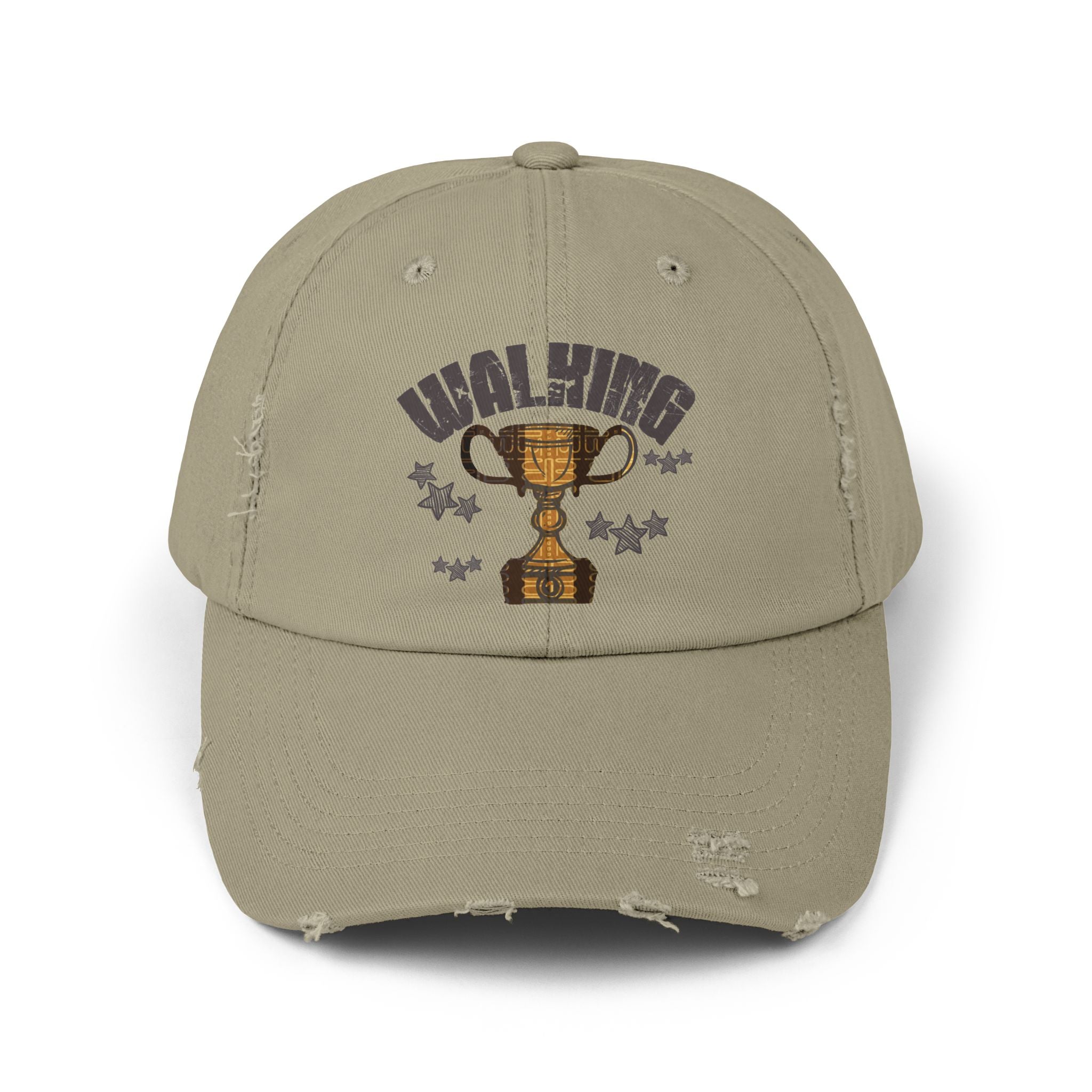 Walking Trophy Cap | Distressed Baseball Hat, Winner Cup Design