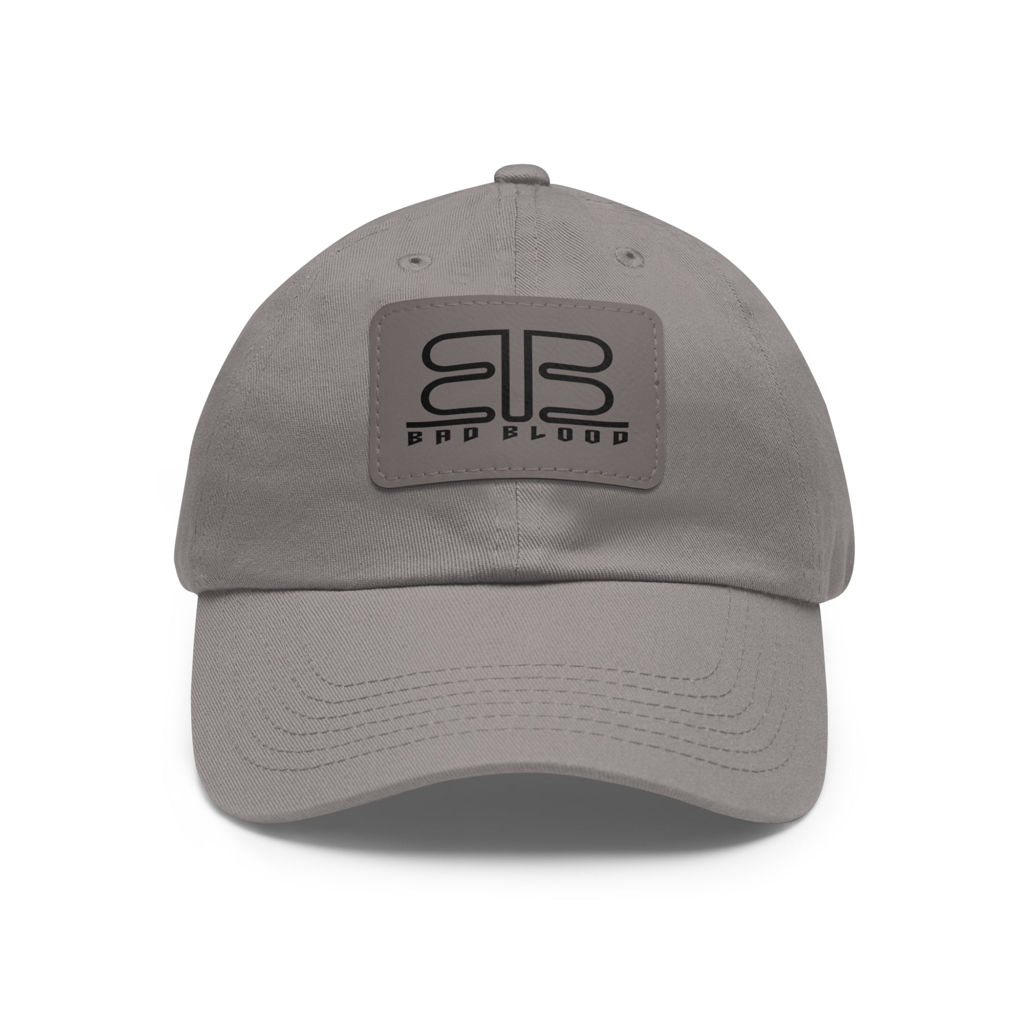 Leather Patch Dad Hat – Minimalist Monogram Baseball Cap