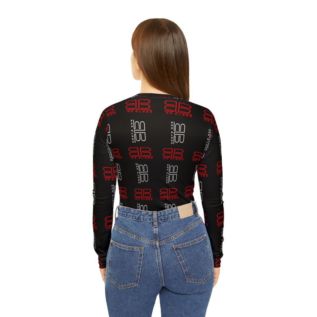 BadBlood Gray & Red BB print|V-Neck Longsleeve Shirt