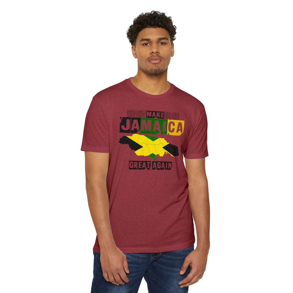 Make Jamaica Great Again T-shirt | Jamaican Flag Map Distressed