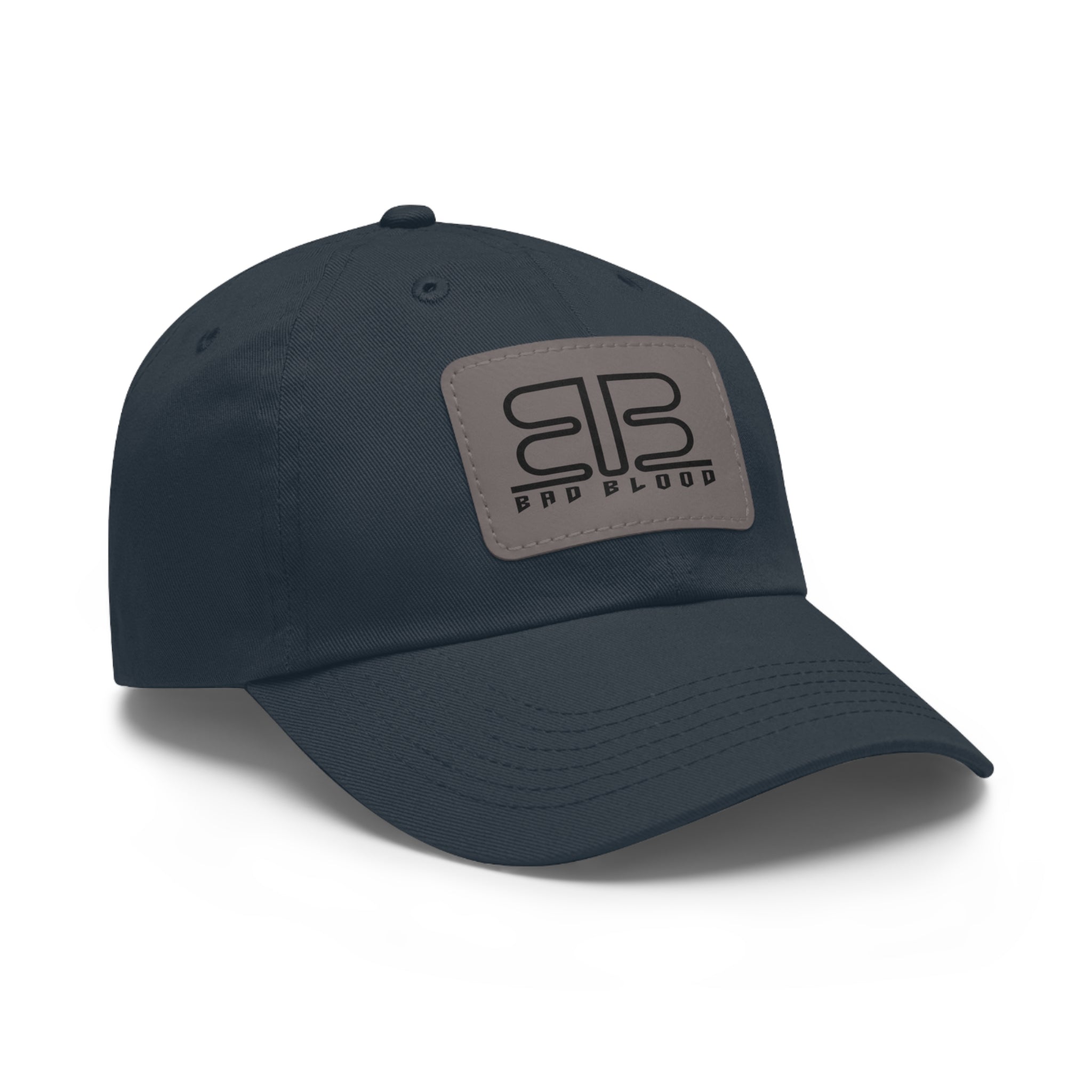 Leather Patch Dad Hat – Minimalist Monogram Baseball Cap