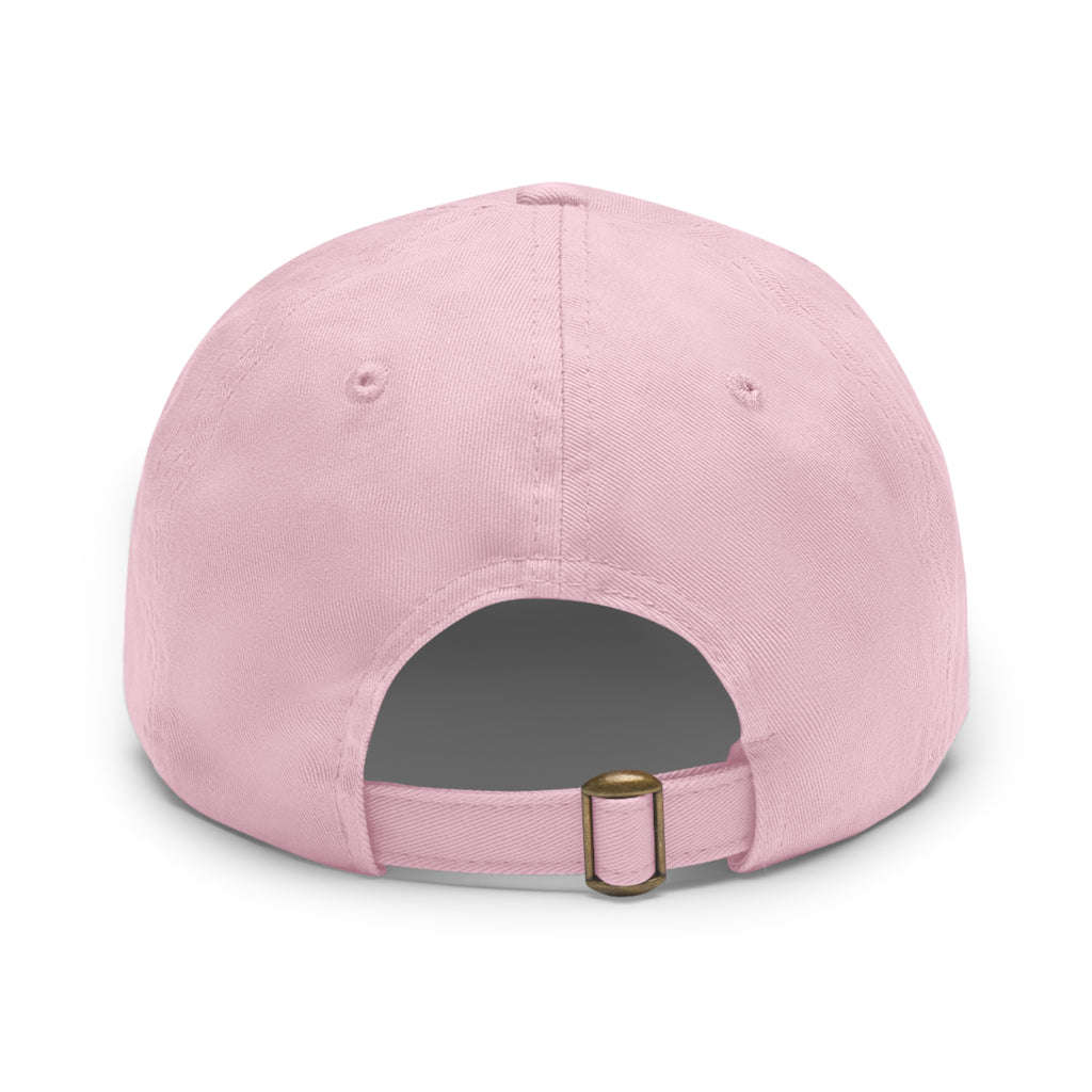Leather Patch Dad Hat – Minimalist Monogram Baseball Cap