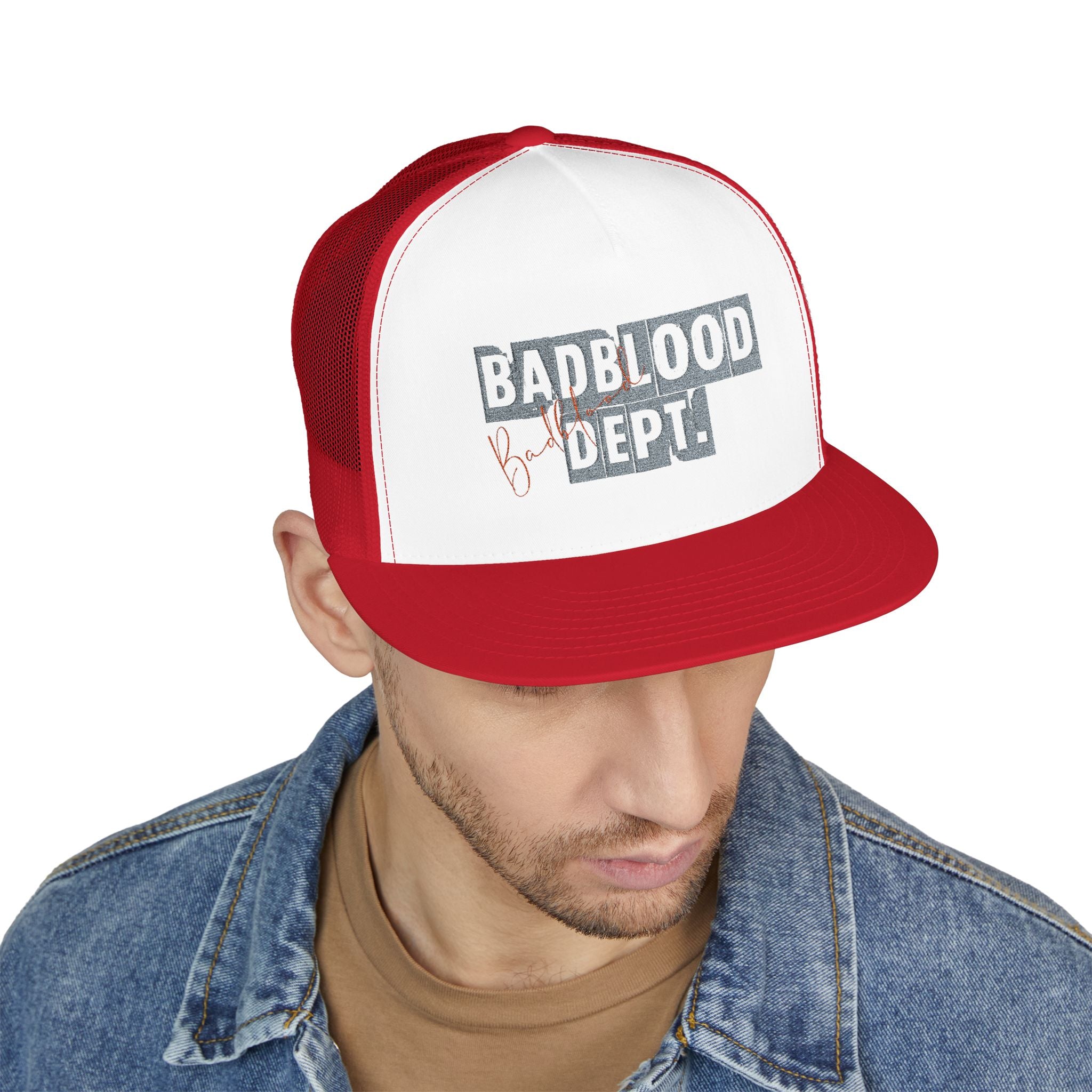 BadBlood Dept Trucker Cap | Embroidered Logo Hat
