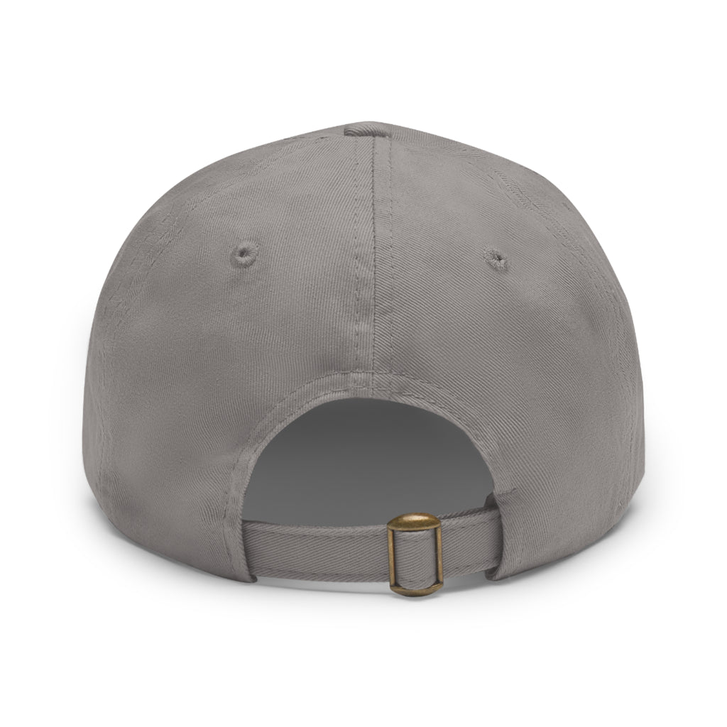 Leather Patch Dad Hat – Minimalist Monogram Baseball Cap