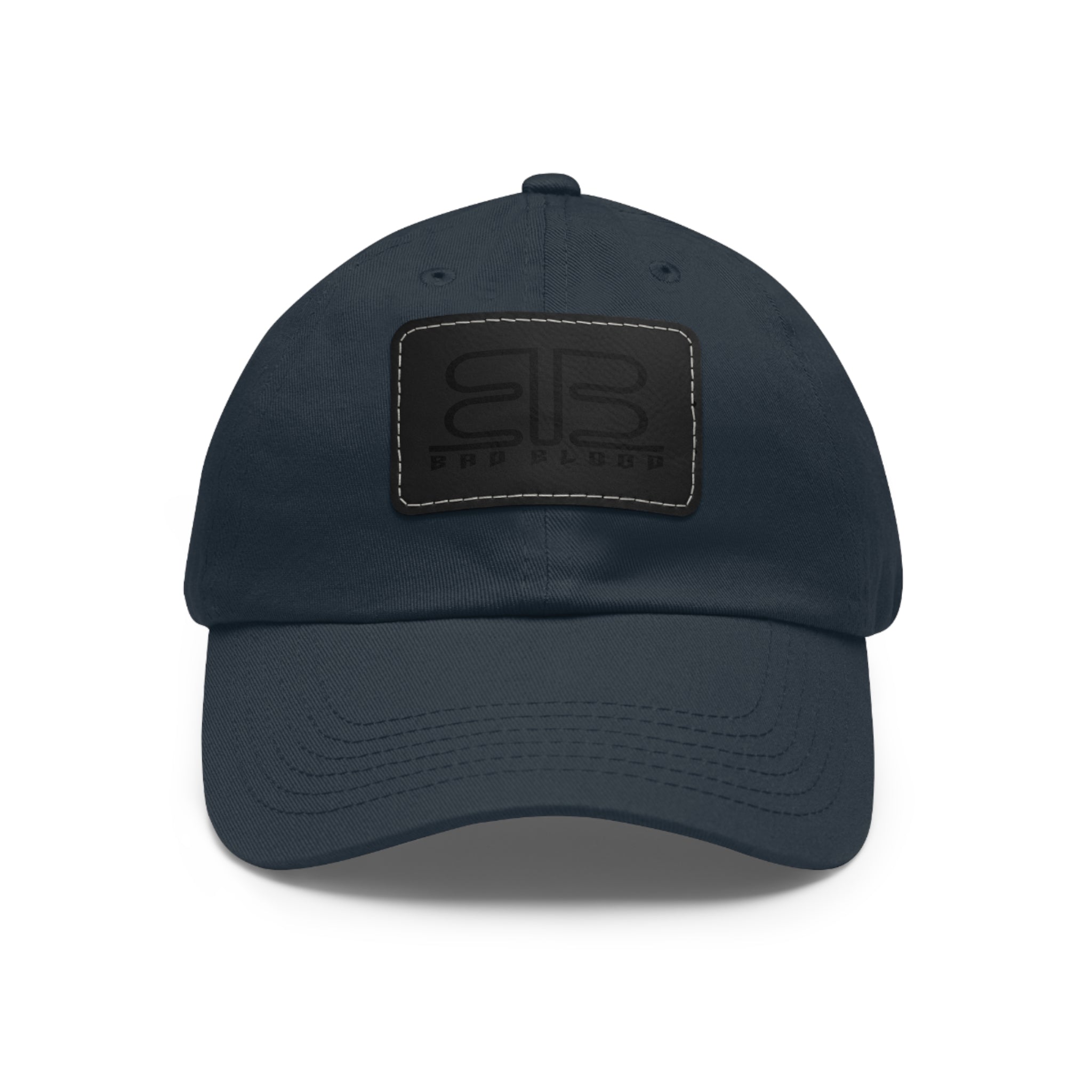 Leather Patch Dad Hat – Minimalist Monogram Baseball Cap