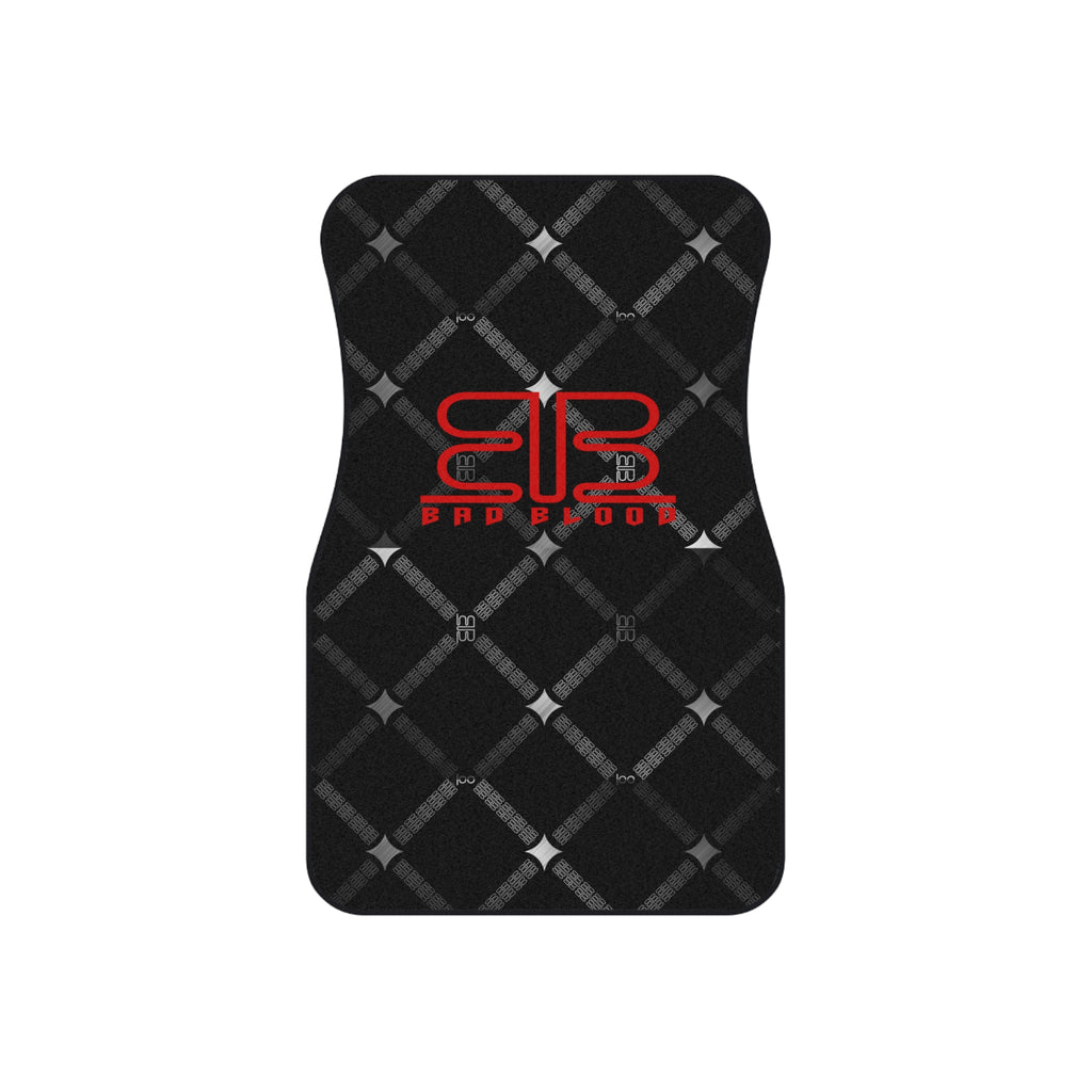 Red Monogram Logo Car Mats set of 4 | Custom Car Floor Mats