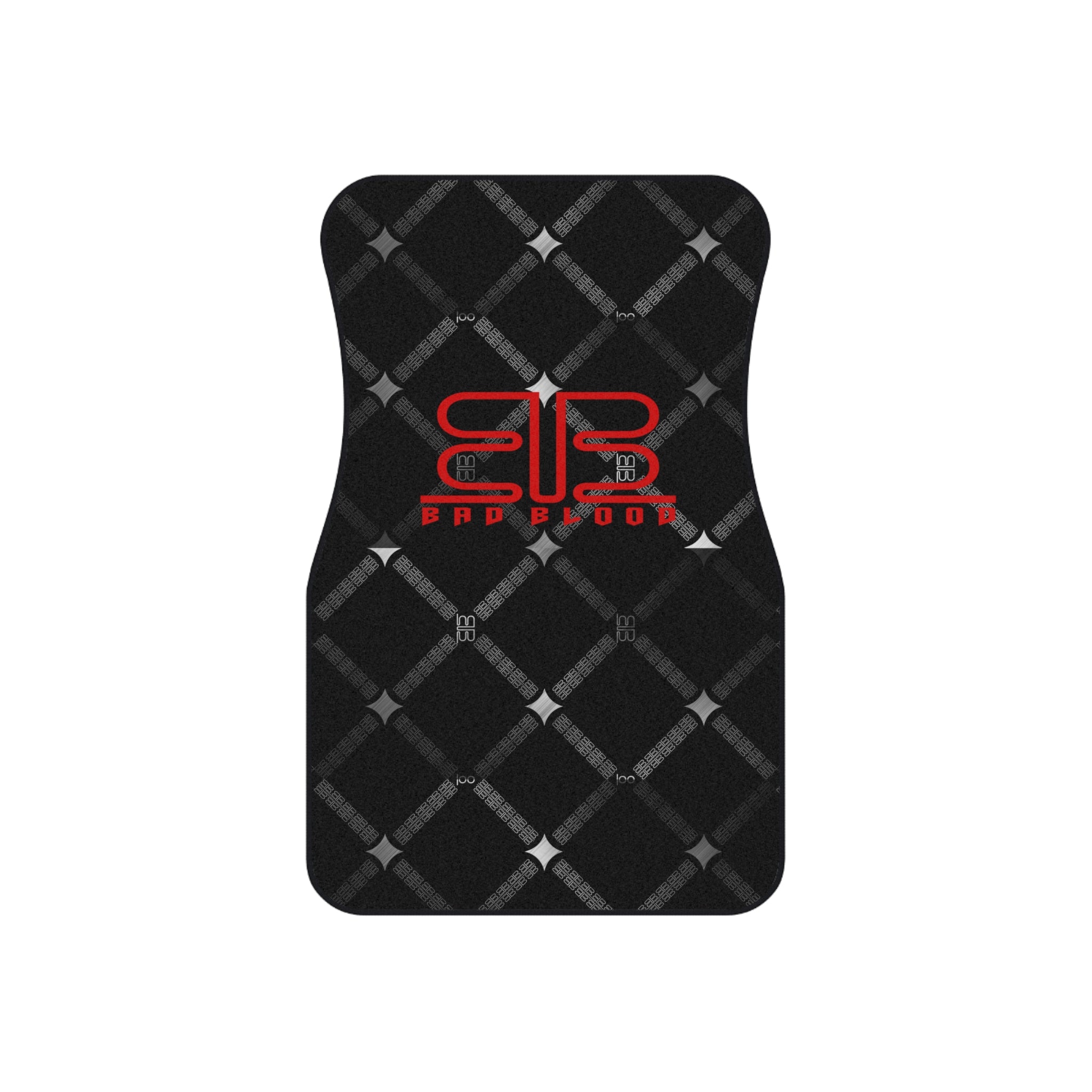 Red Monogram Logo Car Mats set of 4 | Custom Car Floor Mats