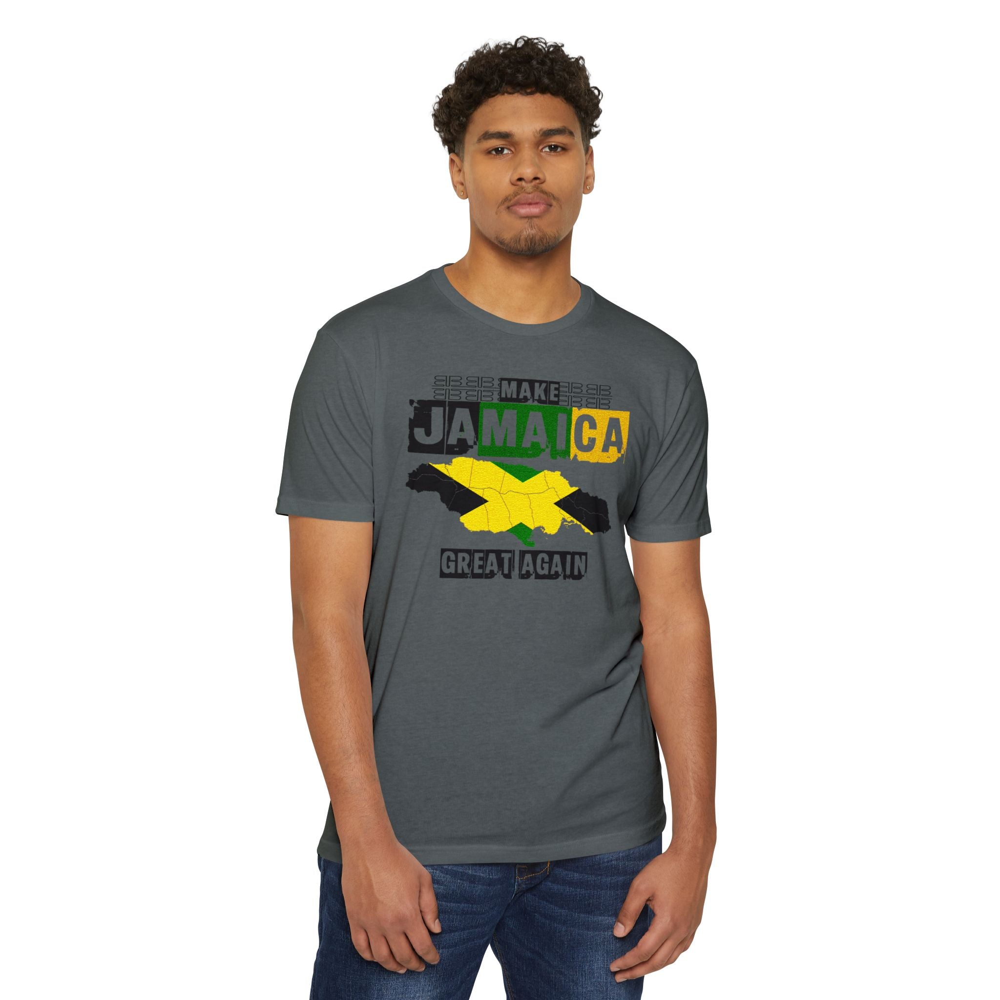 Make Jamaica Great Again T-shirt | Jamaican Flag Map Distressed