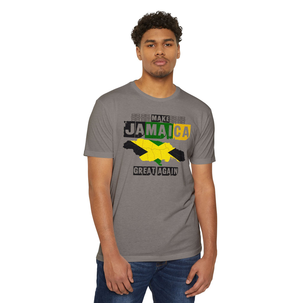 Make Jamaica Great Again T-shirt | Jamaican Flag Map Distressed