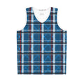 Blue Plaid Basketball Jersey — Athletic Tank